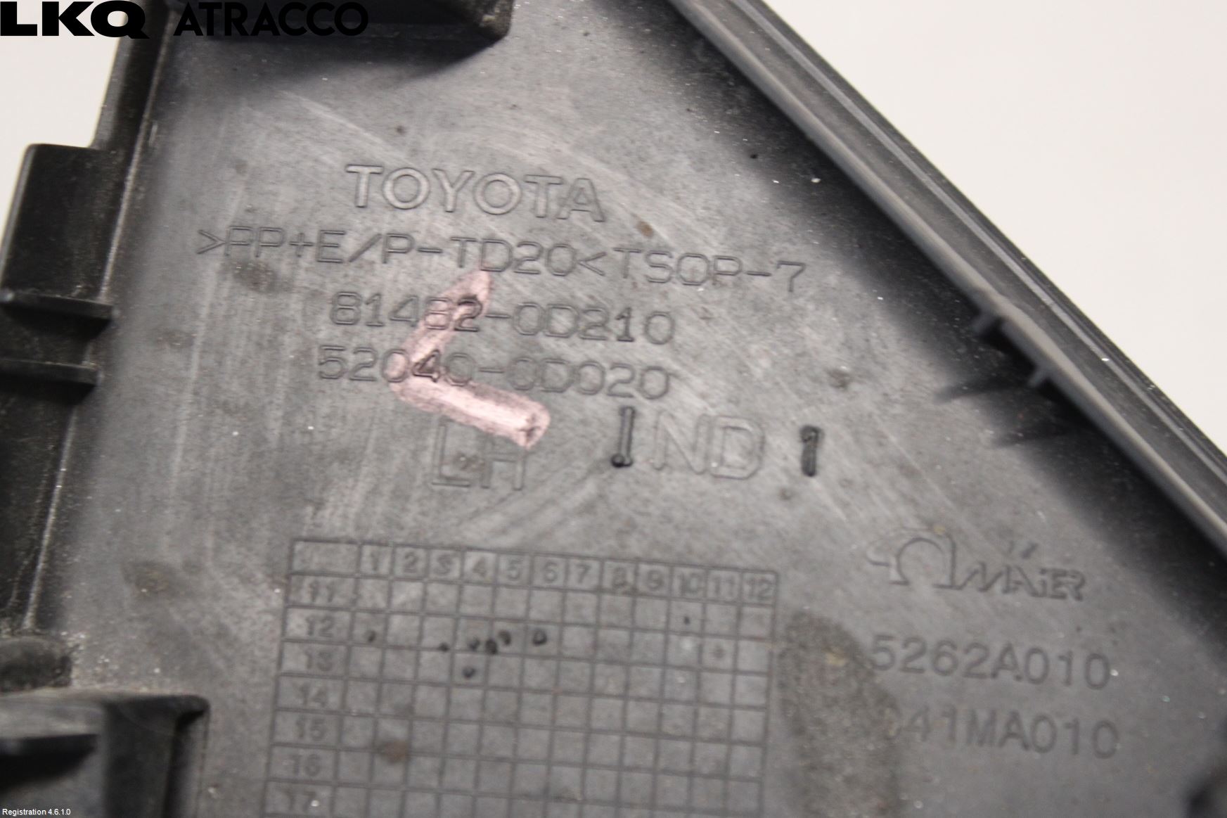 Toyota YARIS XP130 12-14 Frontlykt Kurve-Tåkelys Ramme