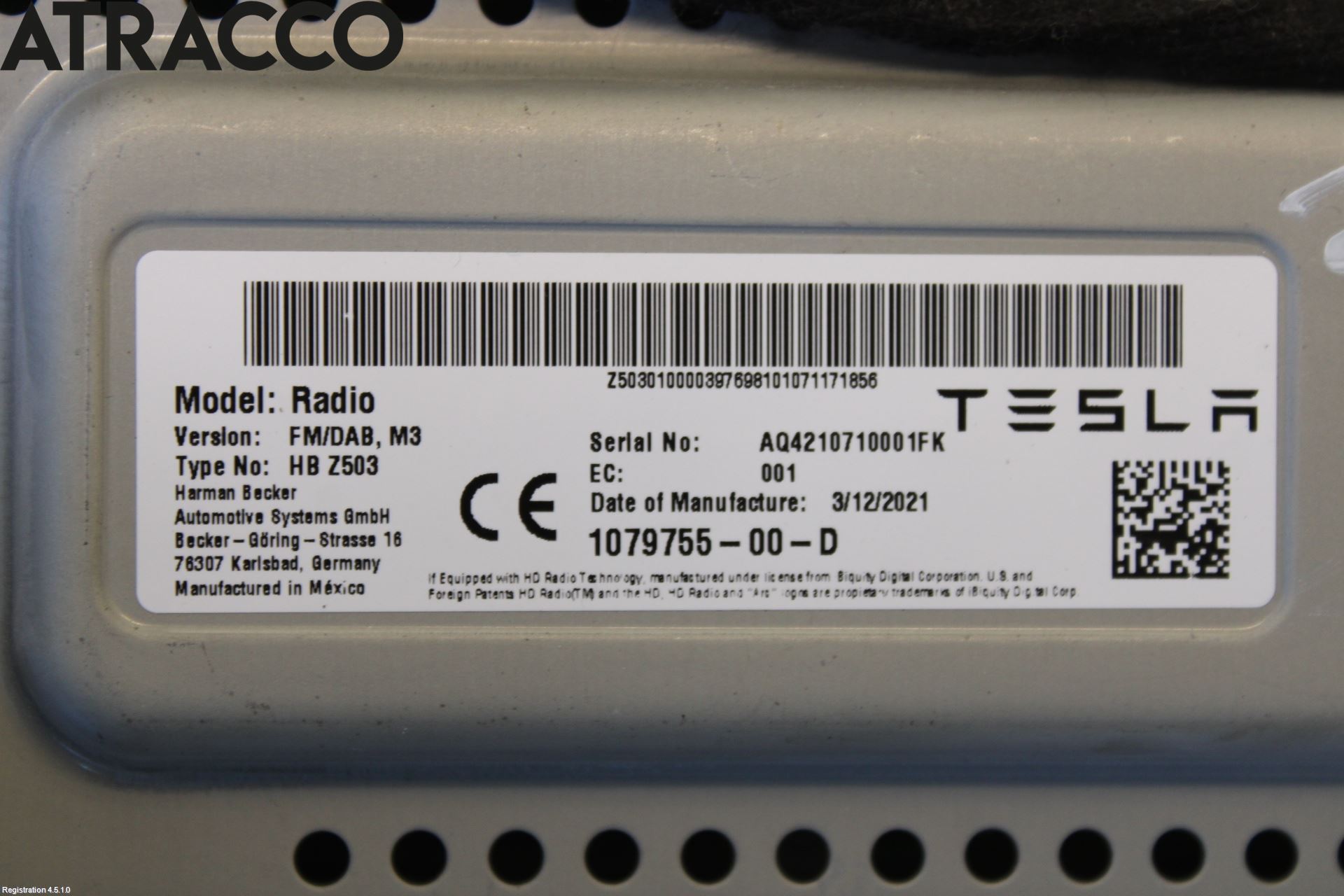 Tesla MODEL 3 17- Stereo Radio Øvrig