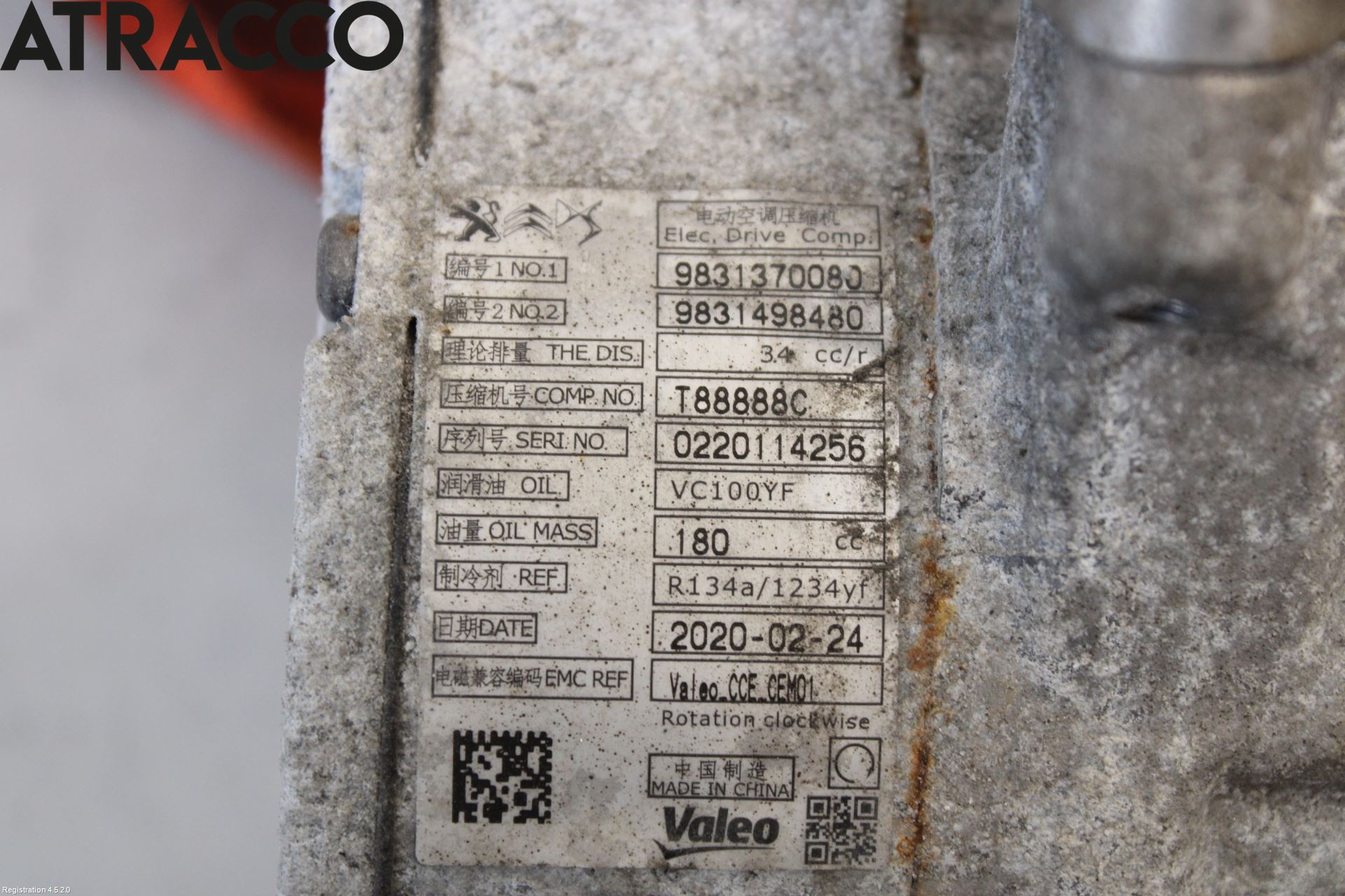 Opel CORSA F, CORSA-E 20- Varme Ac Kompressor