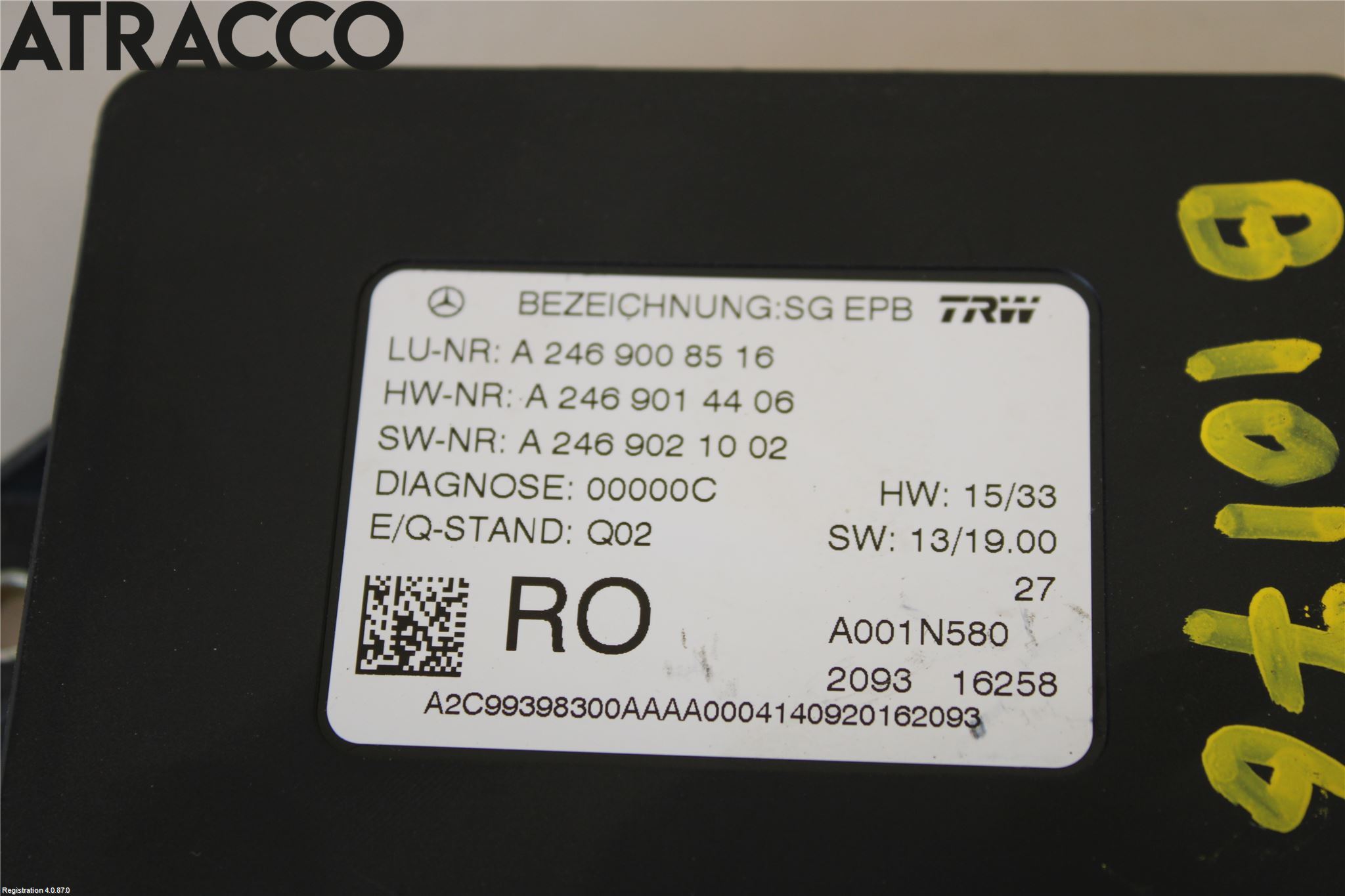 Mercedes-Benz MB CLA-KLASS (C117/X117) 13-19 Styreenhet Parkbrems