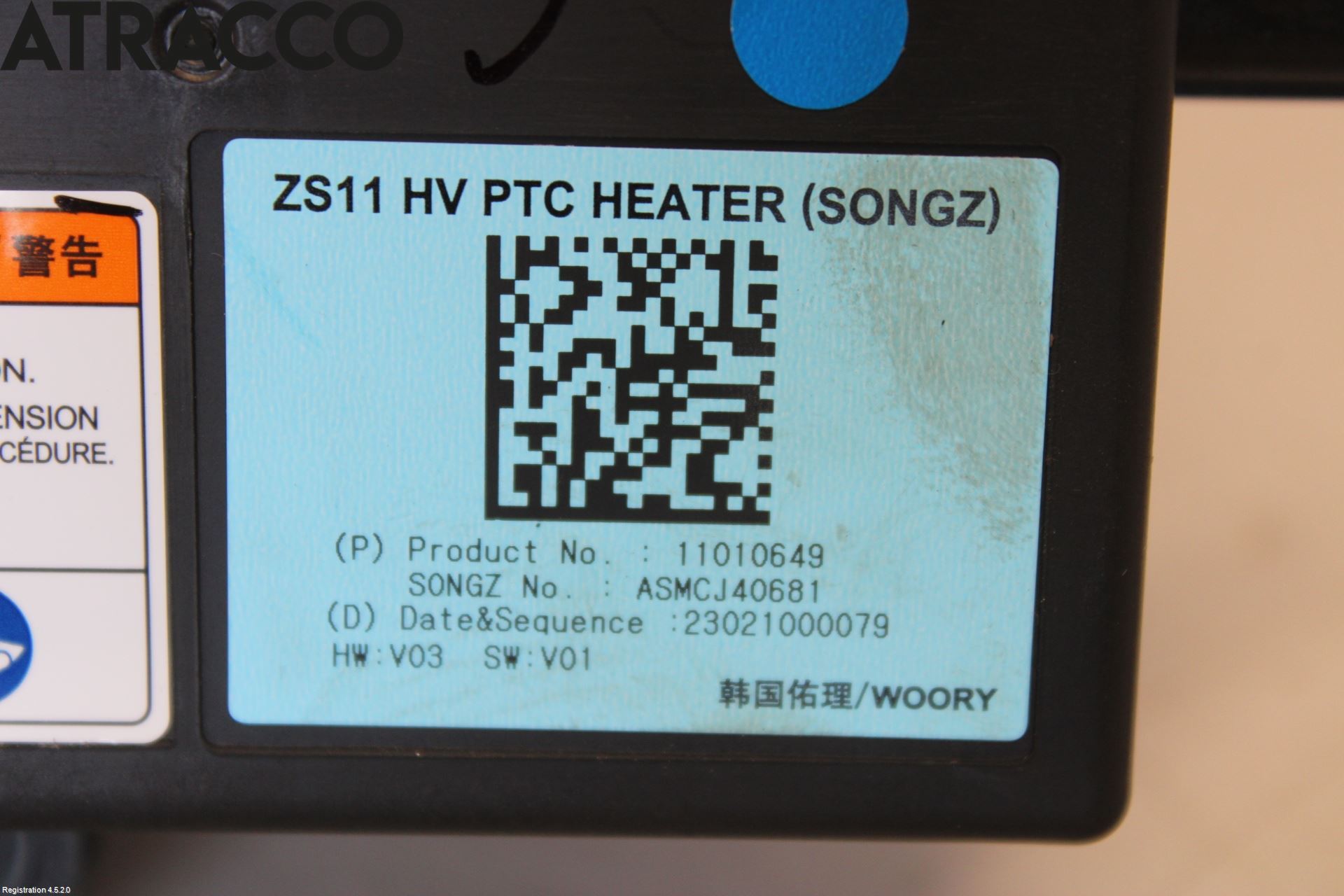 MG ZS EV 20- Varmeapparat Register Med Ac