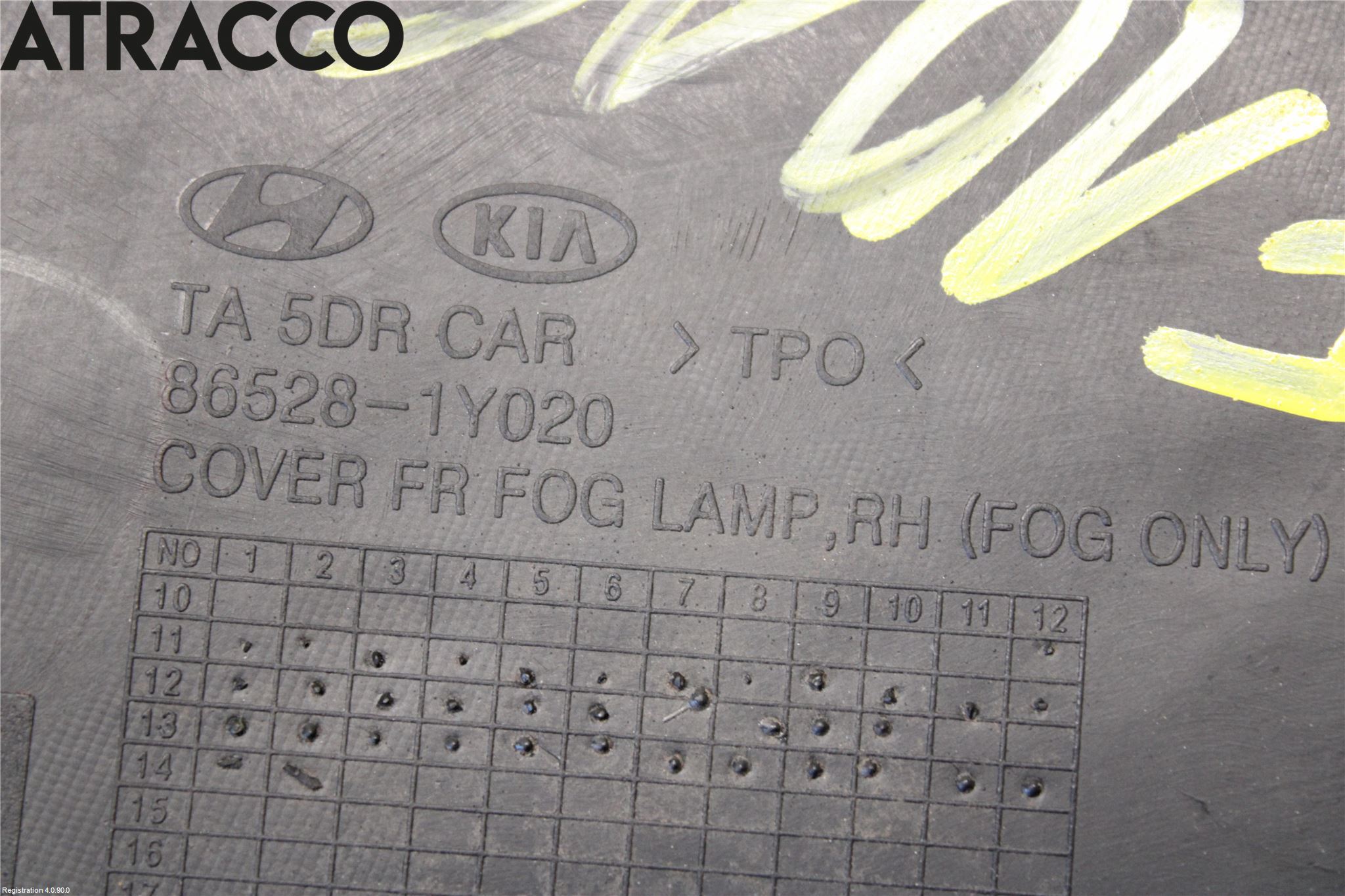 Kia PICANTO 12-17 Frontlykt Kurve-Tåkelys Ramme