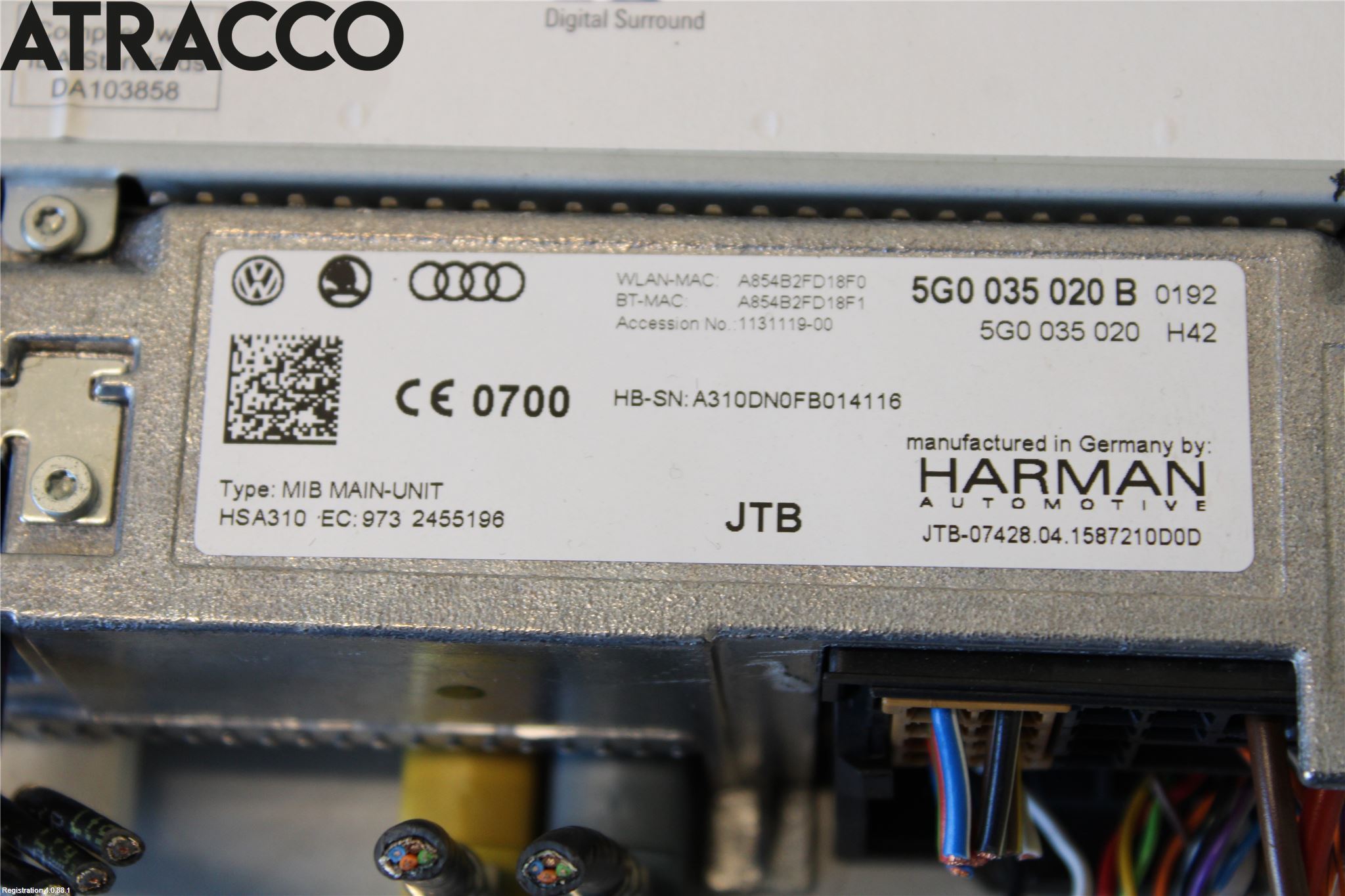 Volkswagen VW GOLF / E-GOLF VII 13-20 Stereo Radio Med Cd