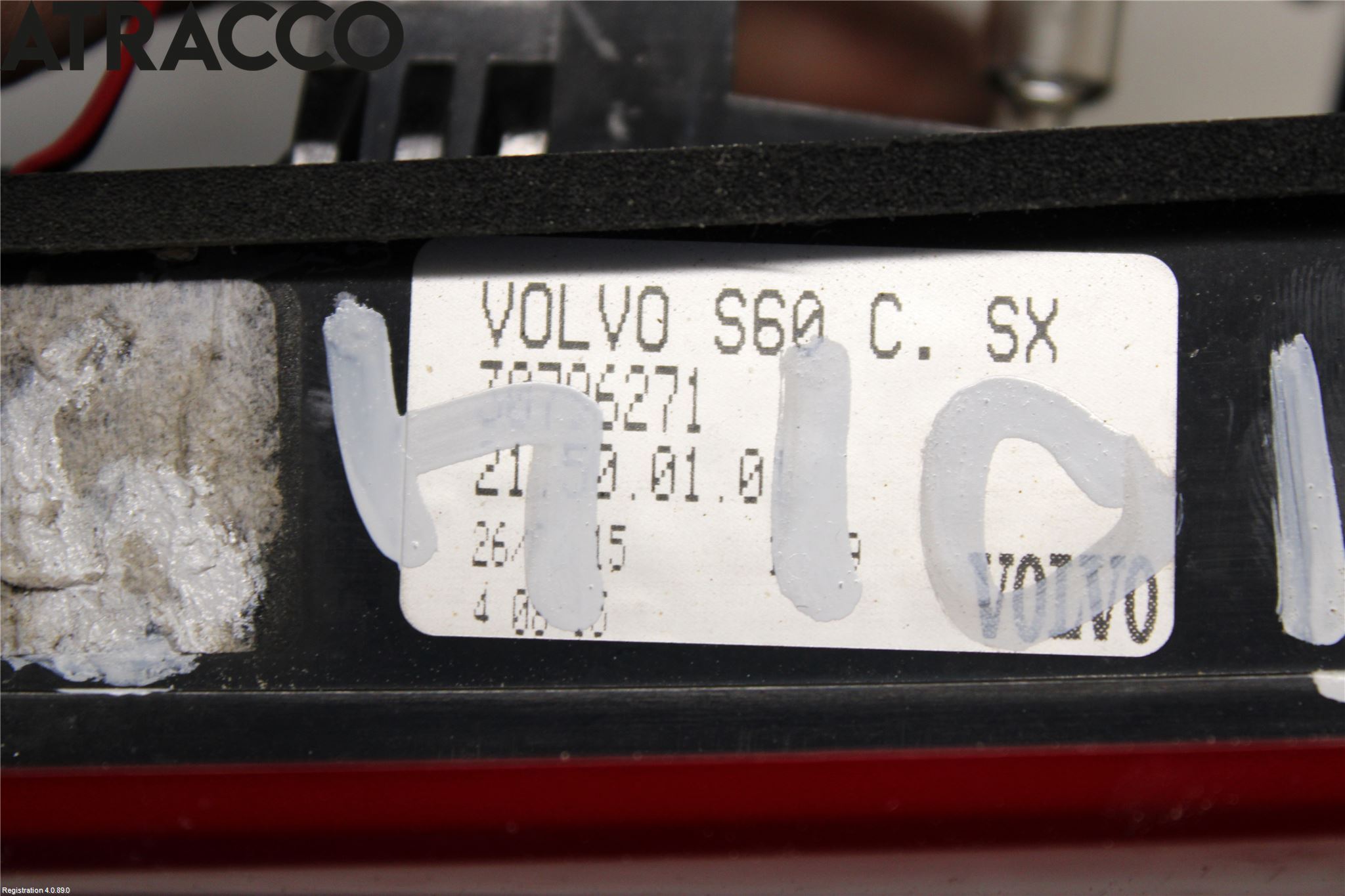 Volvo S60 14-18 Baklykt Venstre  På Luke(Indre