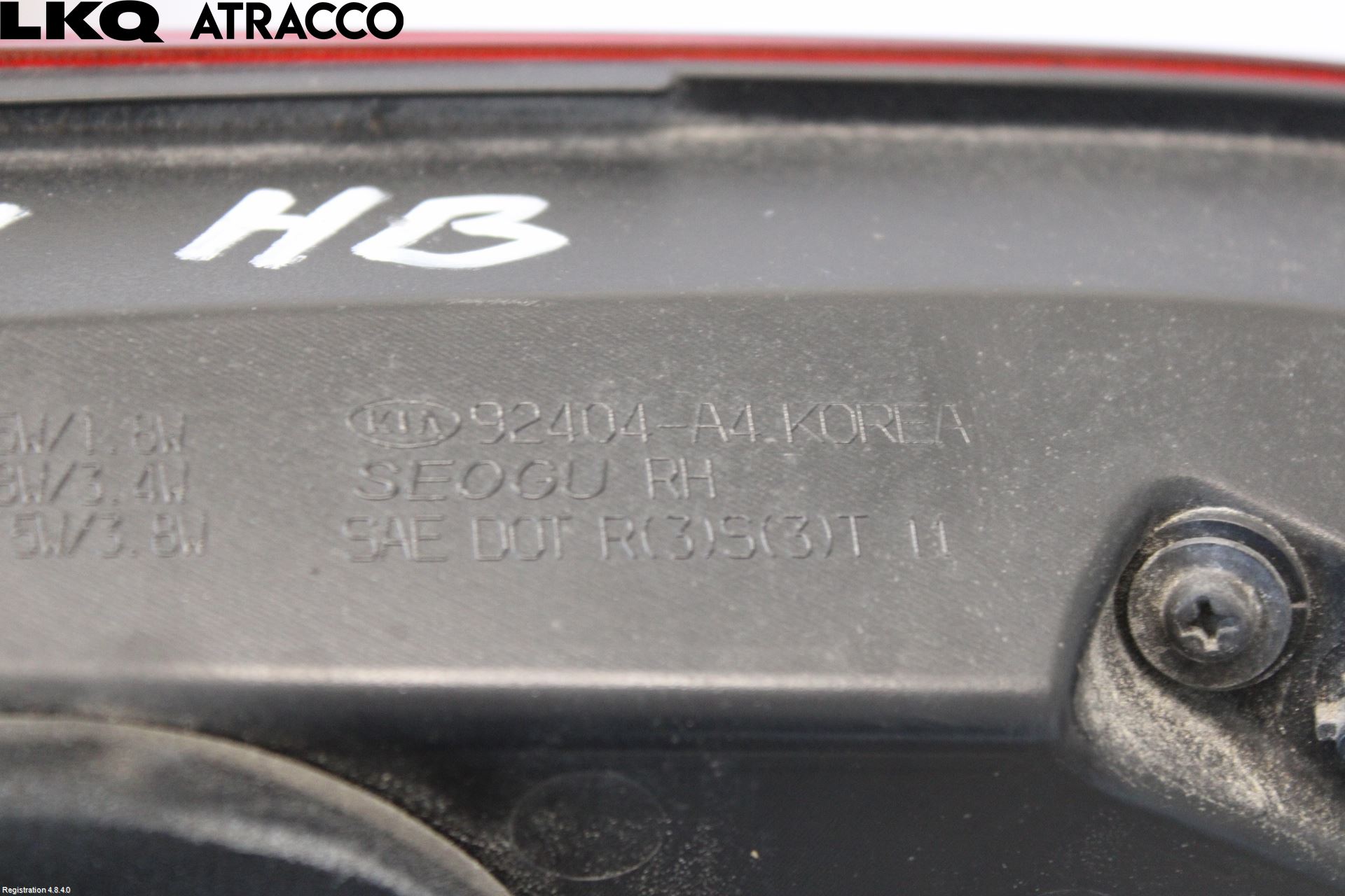 Kia CARENS III 13-19 Baklykt Høyre  På Luke(Indre)