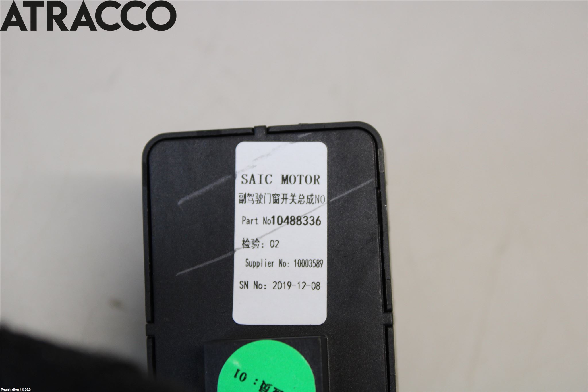 MG ZS EV 20- Bryter Vindusheis