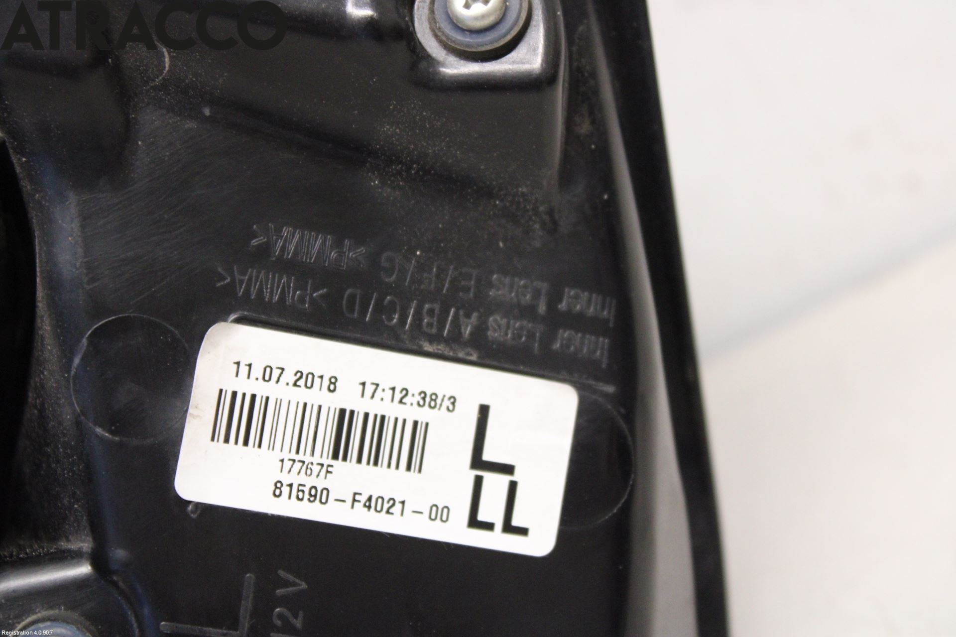 Toyota C-HR 16-23 Baklykt Venstre  På Luke(Indre