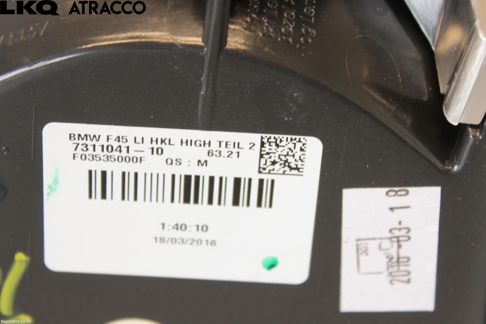 BMW 2 F45 Active Tourer 14-21 Baklykt Venstre  På Luke(Indre