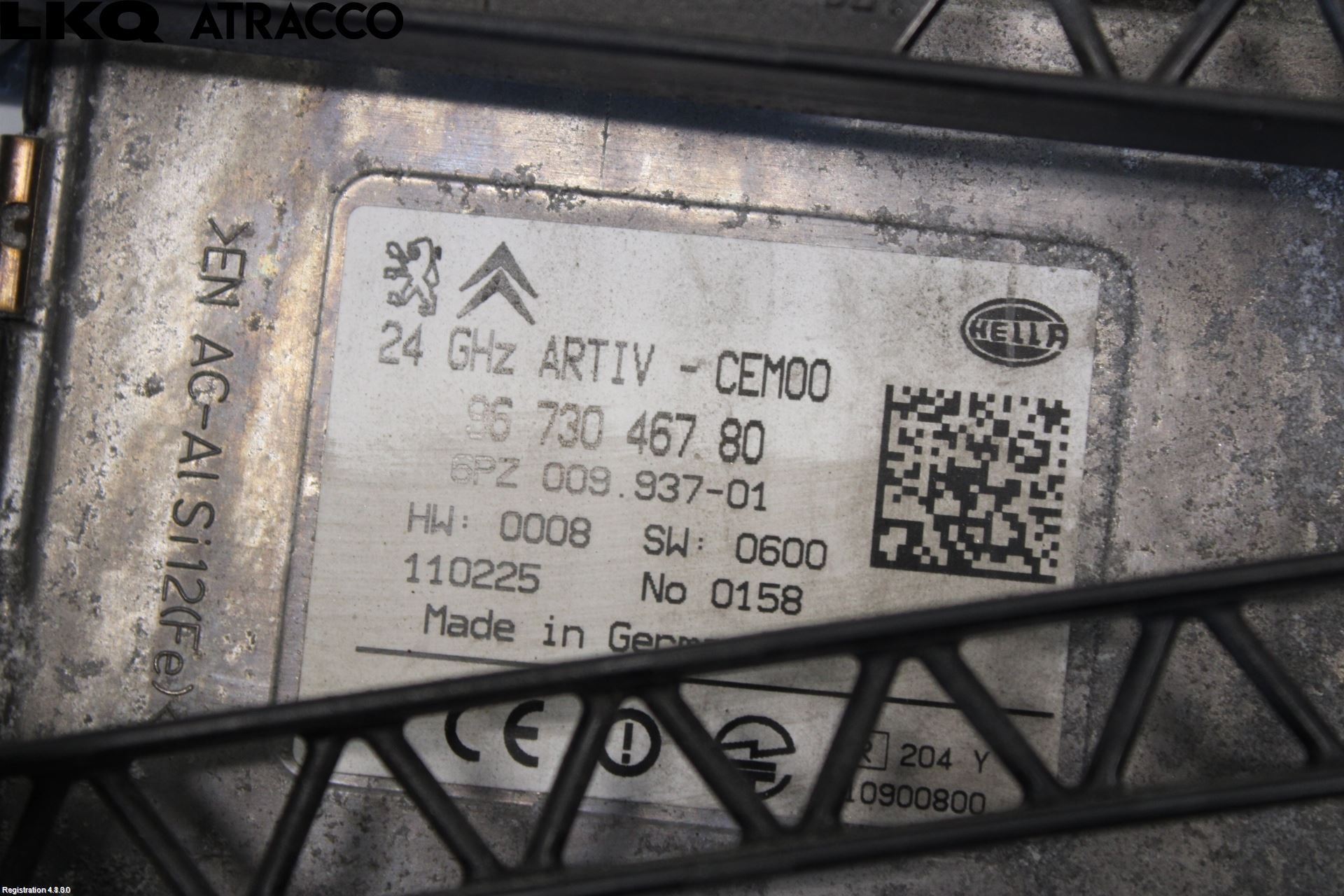 Peugeot 5008 10-16 Sensor Kollisjonsbeskyttelse