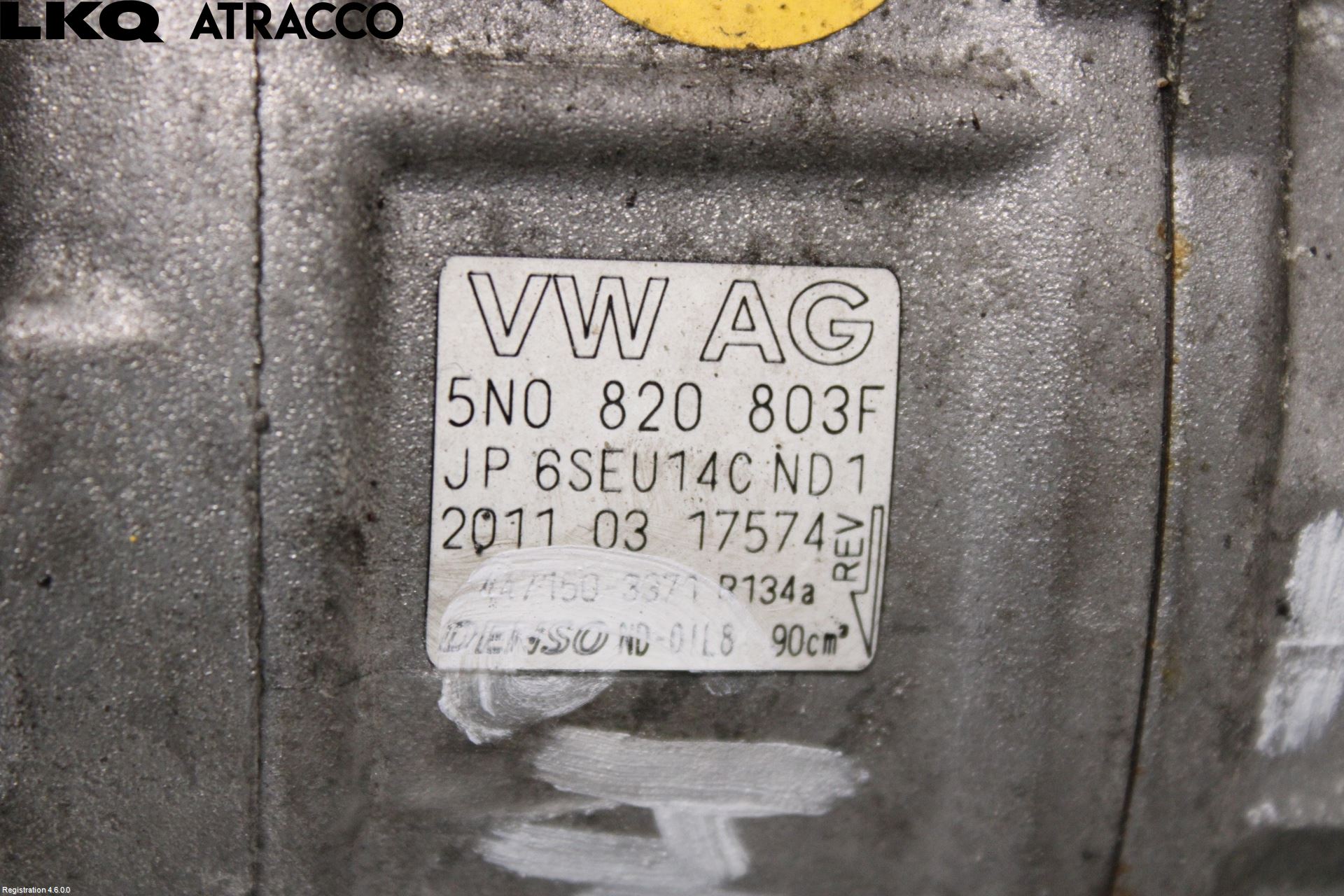 Volkswagen VW GOLF VI 09-13 Varme Ac Kompressor