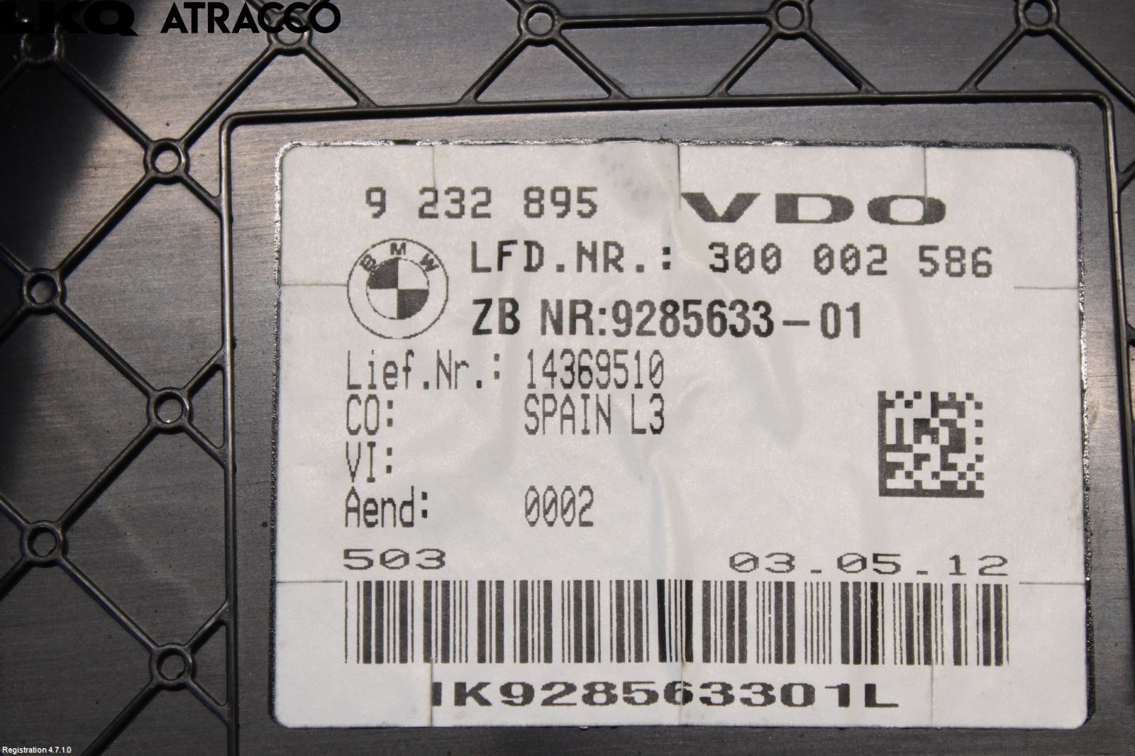 BMW 3 F30/F31/F80 12-19 Instr Kombinert