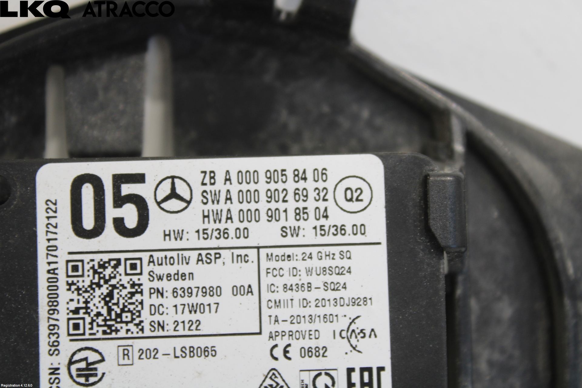 Mercedes-Benz MB B-KLASS (W246/W242) 12-19 Sensor Kollisjonsbeskyttelse