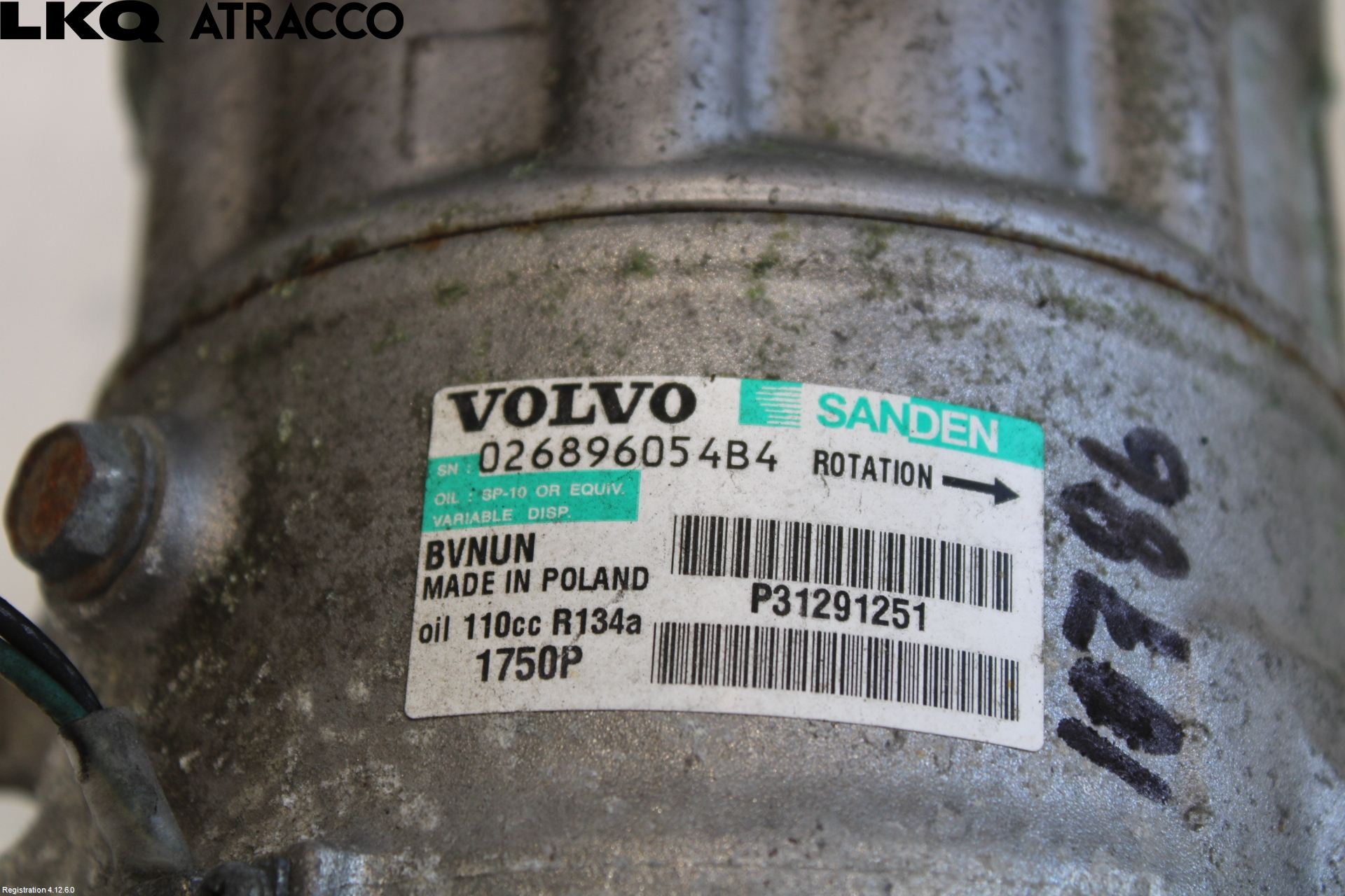 Volvo V40 12-19 Varme Ac Kompressor