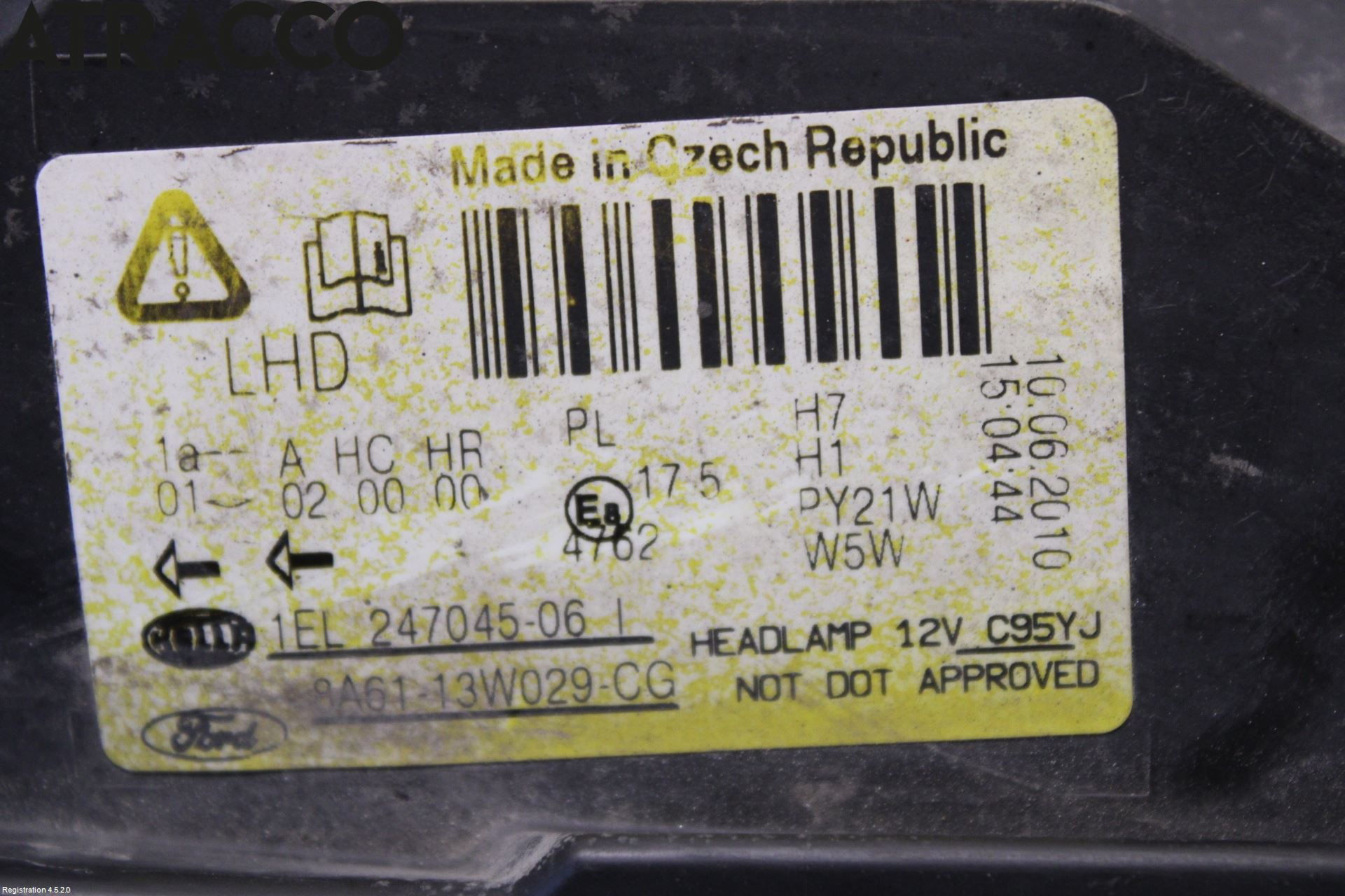 Ford FIESTA 09-12 Frontlykt Høyre