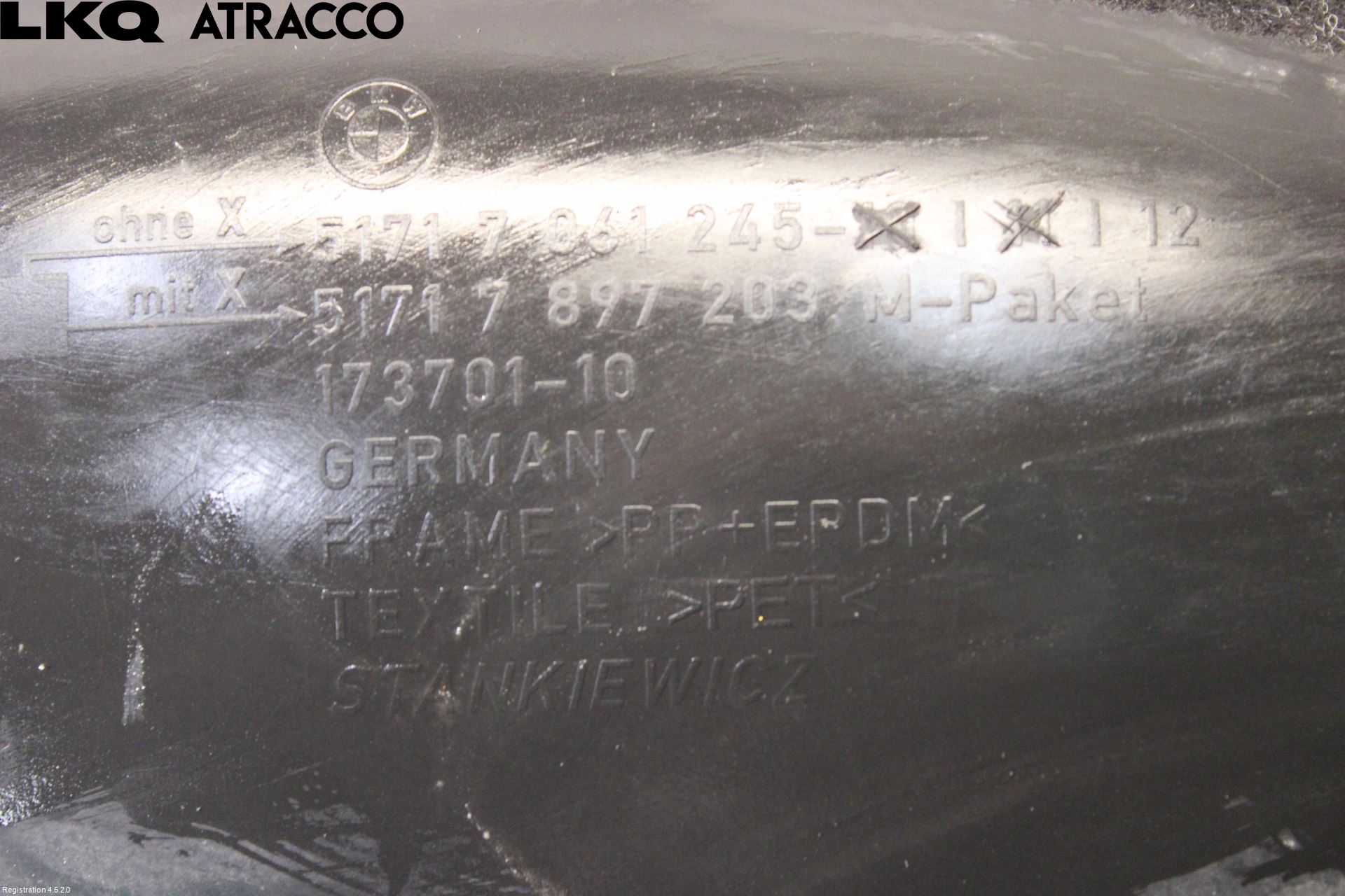 BMW 5 E60/61 Sed/Tou 02-10 Skjerm Indre