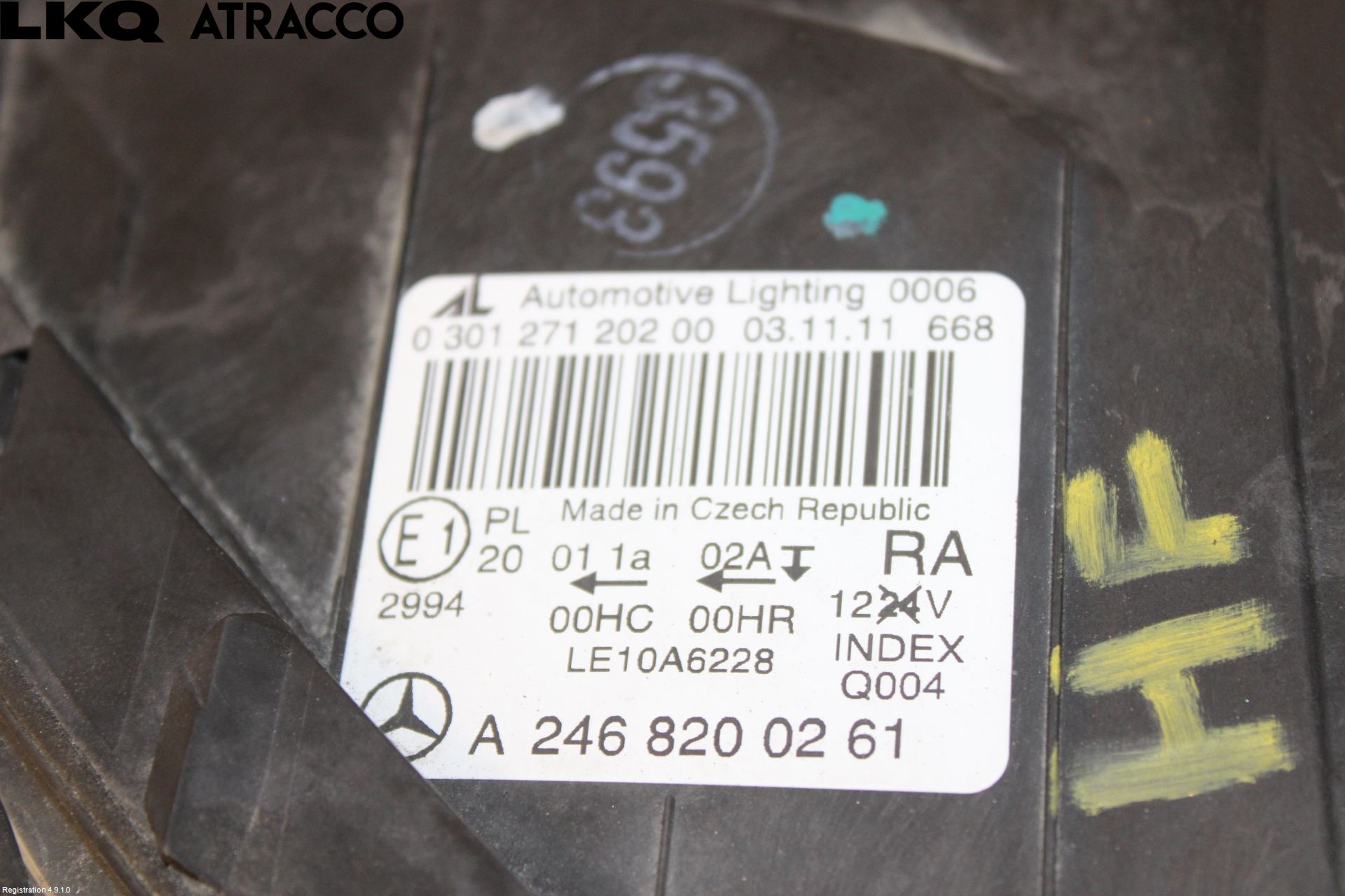 Mercedes-Benz MB B-KLASS (W246/W242) 12-19 Frontlykt Høyre