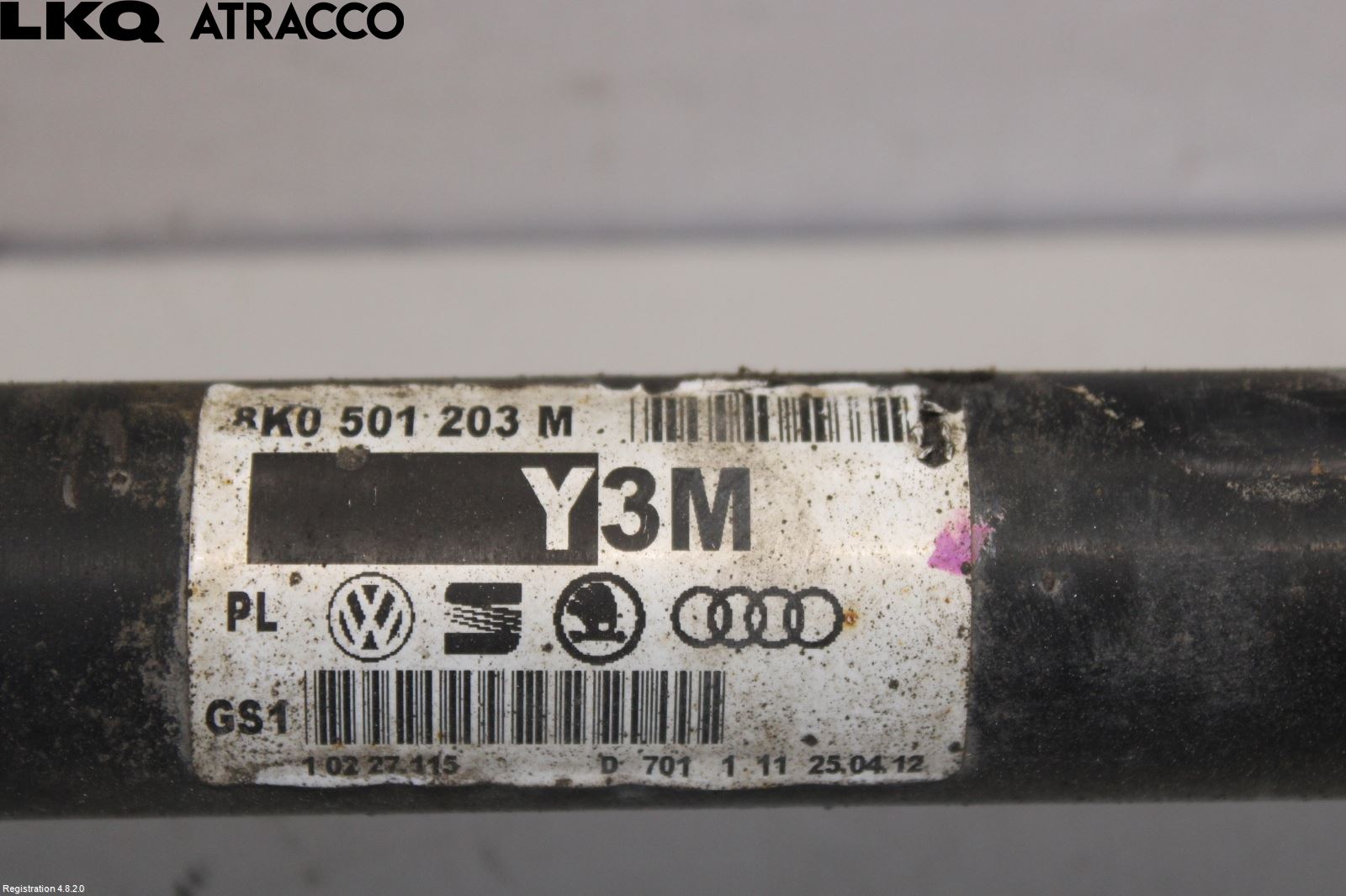 Audi A4 ALLROAD 09-16 Drivaksel Bak Kompl Venstre