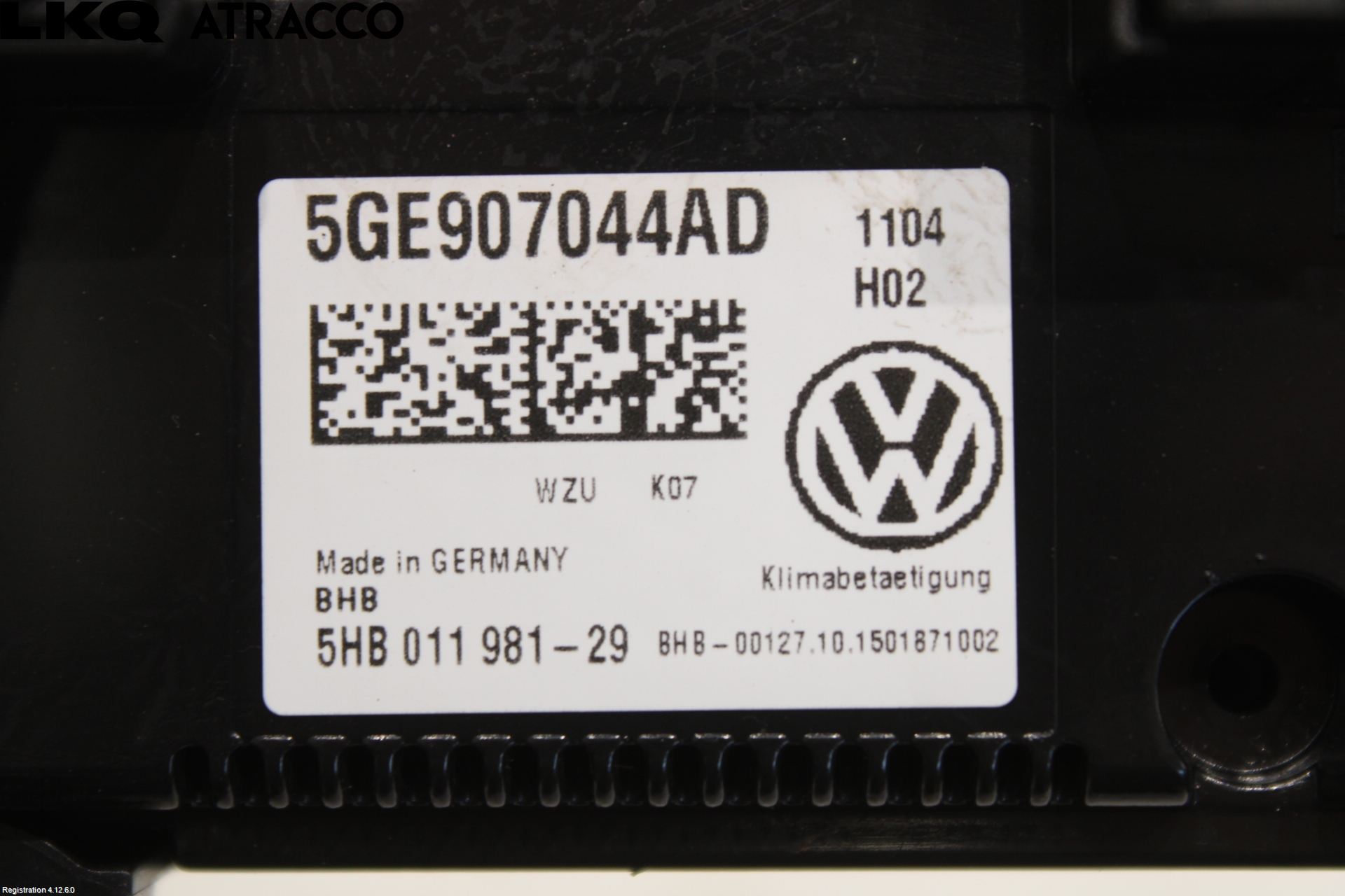 Volkswagen VW GOLF / E-GOLF VII 13-20 Varme Ac Betjening-Display