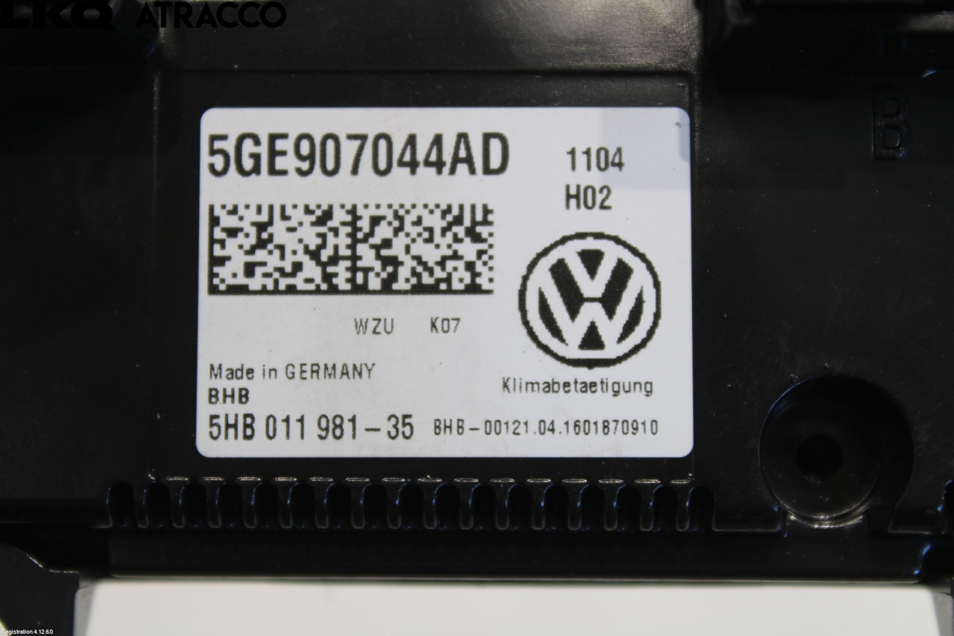 Volkswagen VW GOLF / E-GOLF VII 13-20 Varme Ac Betjening-Display