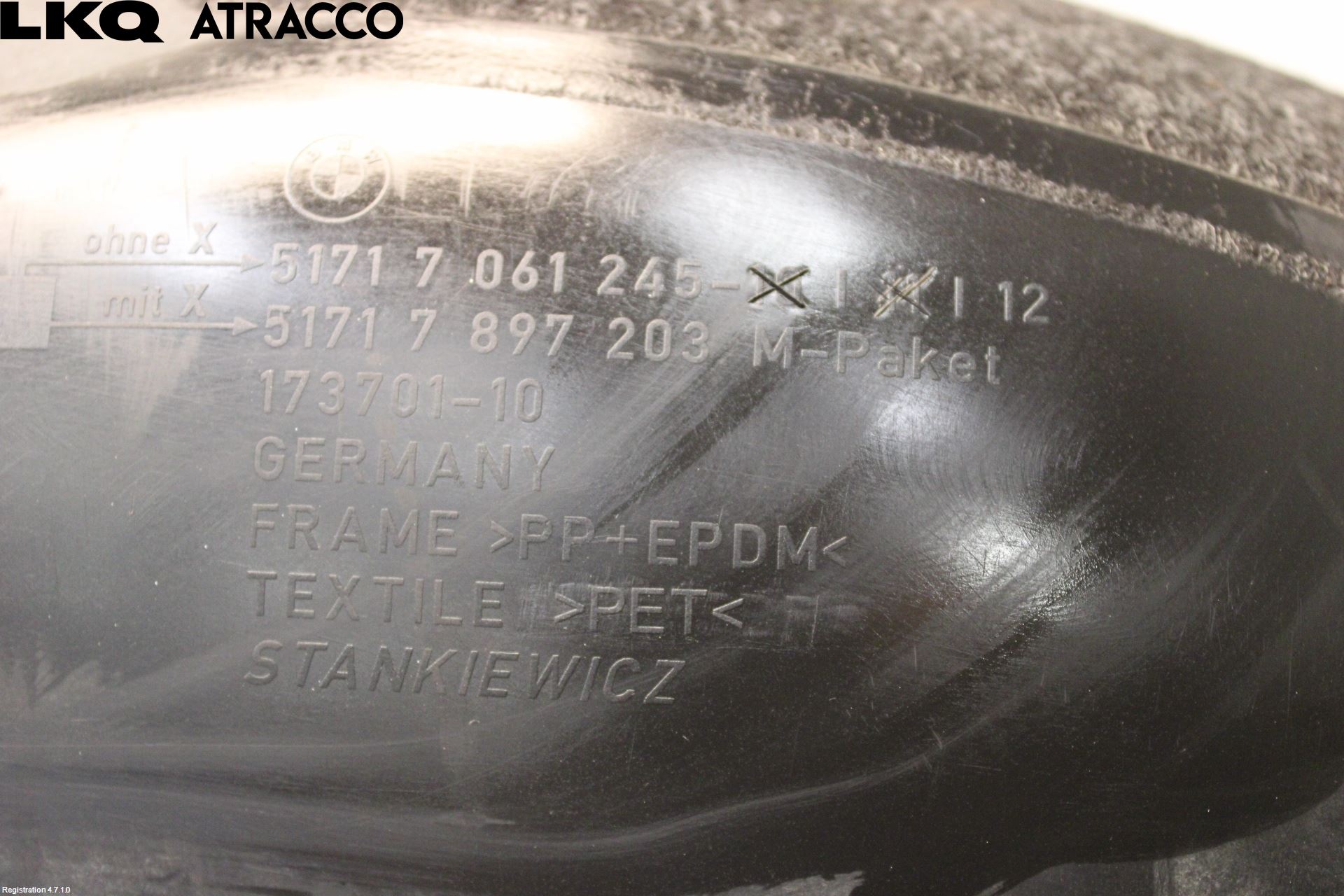 BMW 5 E60/61 Sed/Tou 02-10 Skjerm Indre