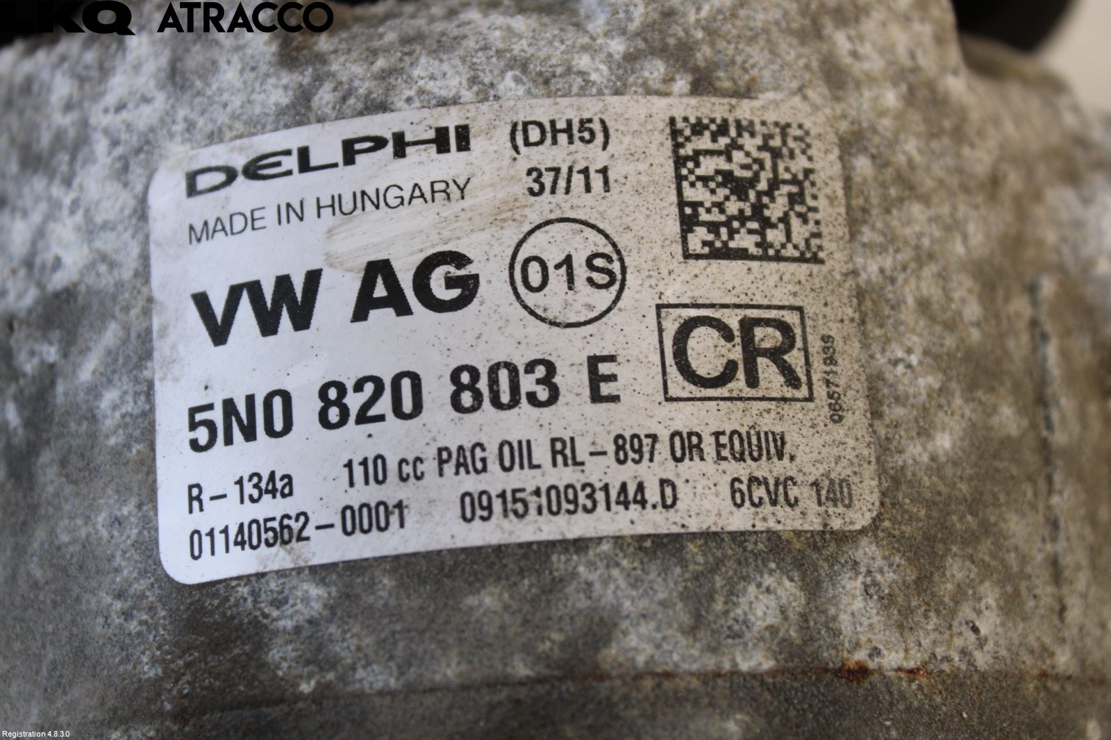 Volkswagen VW GOLF VI 09-13 Varme Ac Kompressor