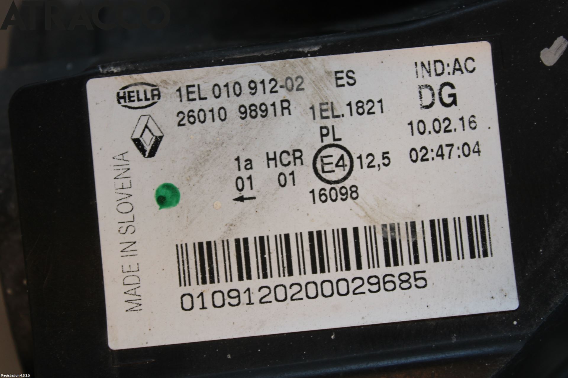 Renault ZOE/E-TECH 13- Frontlykt Høyre