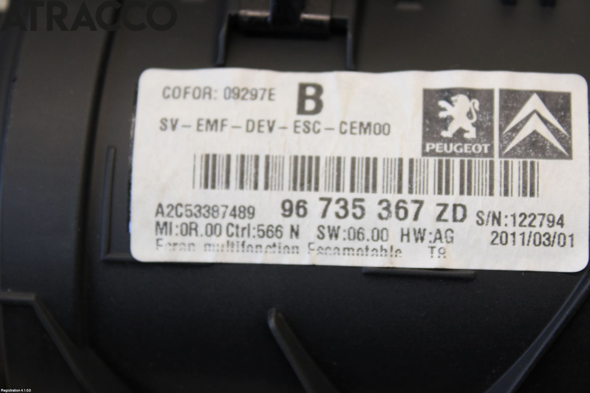 Peugeot 5008 10-16 Multifunktionsdisplay