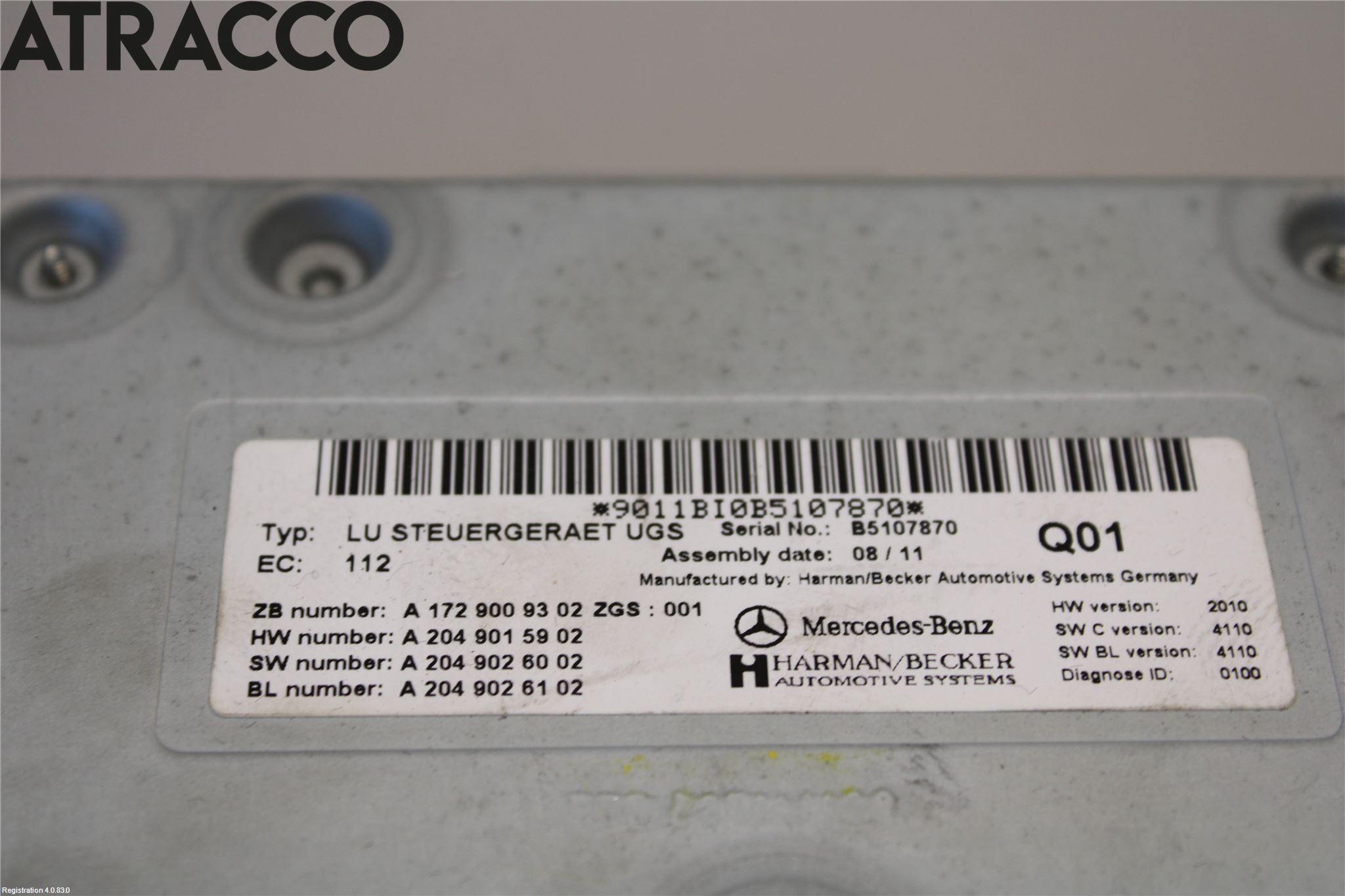 Mercedes-Benz MB C-KLASS (W204) 07-15 Styreenhet Øvrig