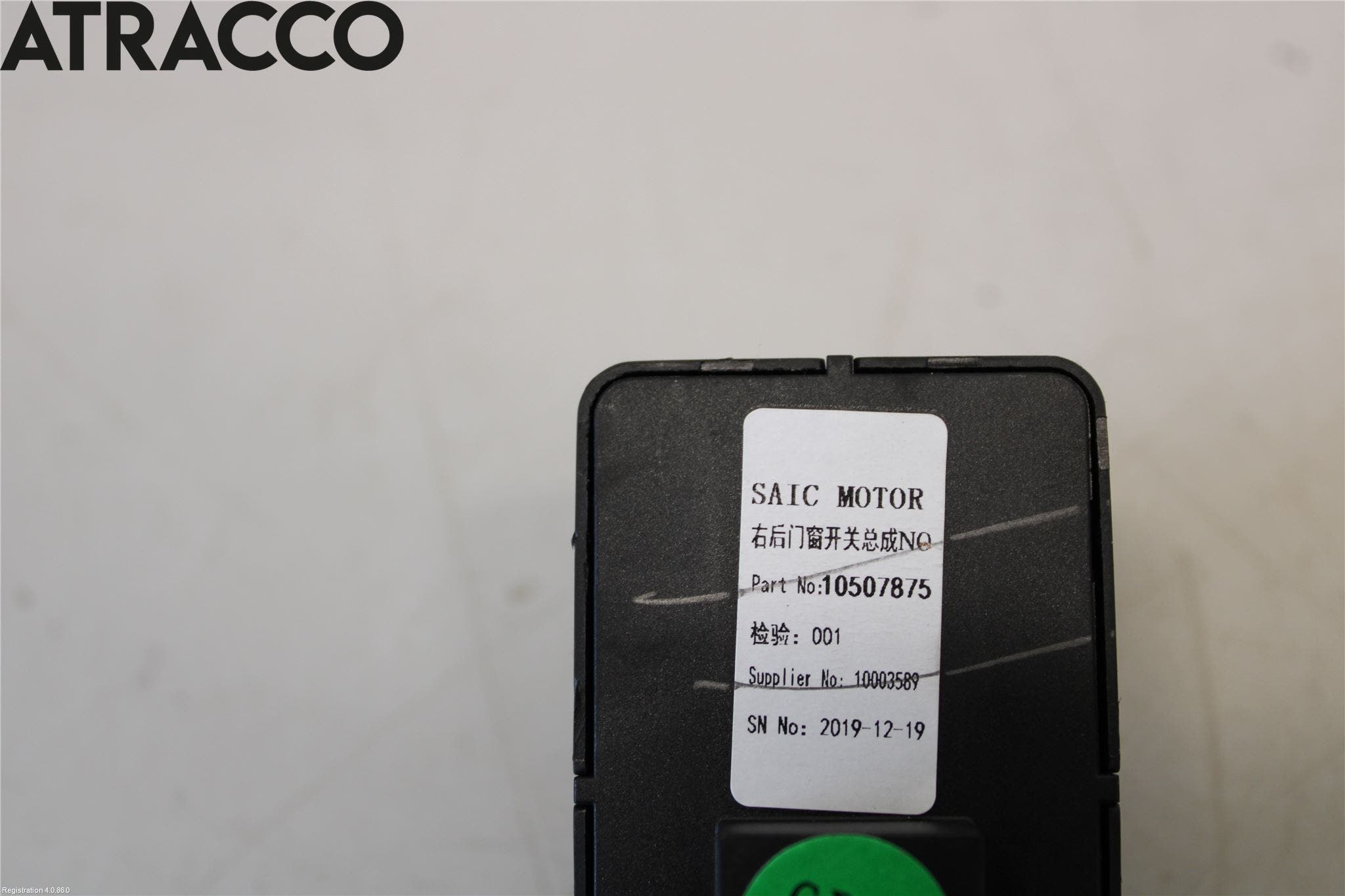 MG ZS EV 20- Bryter Vindusheis