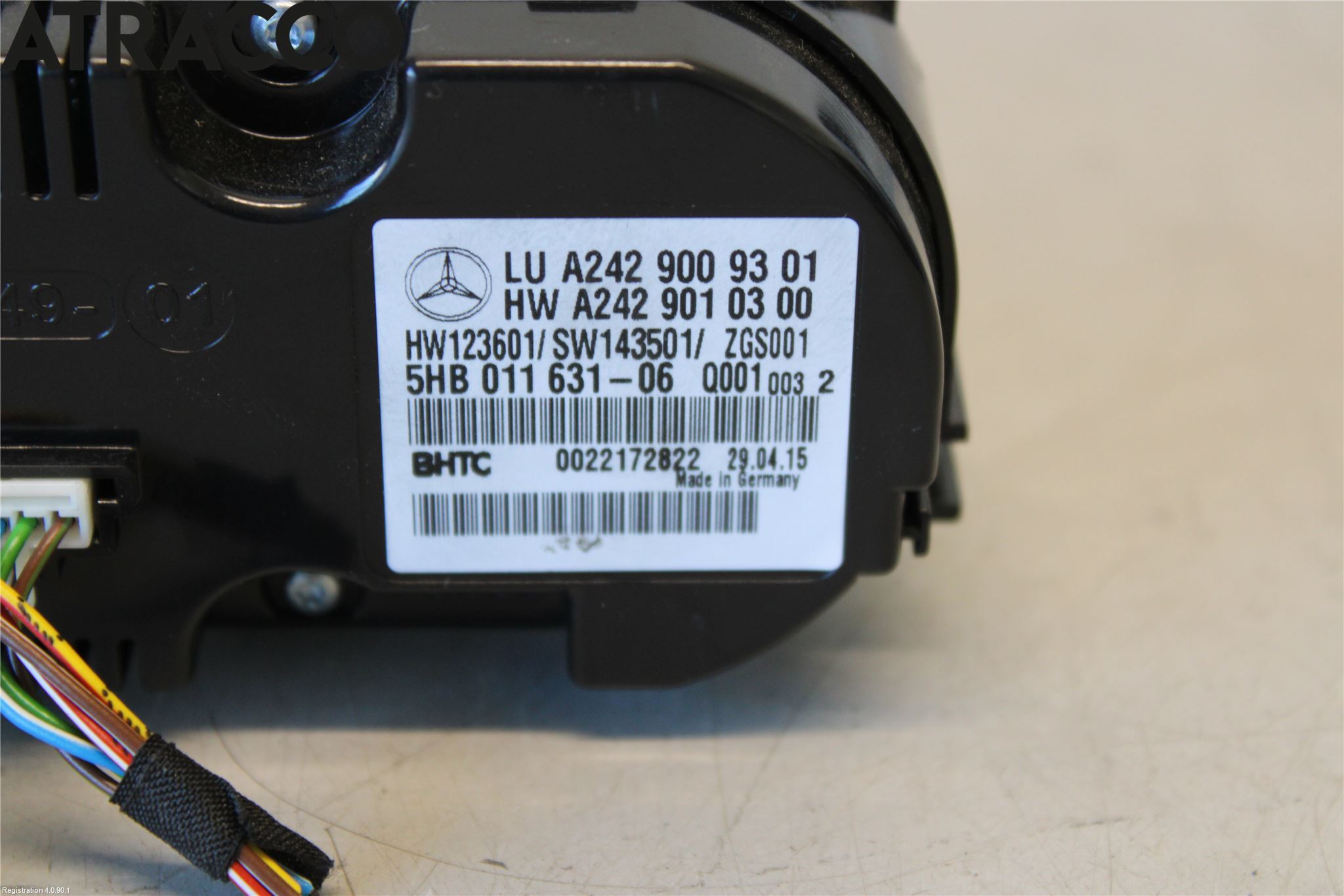 Mercedes-Benz MB B-KLASS (W246/W242) 12-19 Varme Ac Betjening-Display