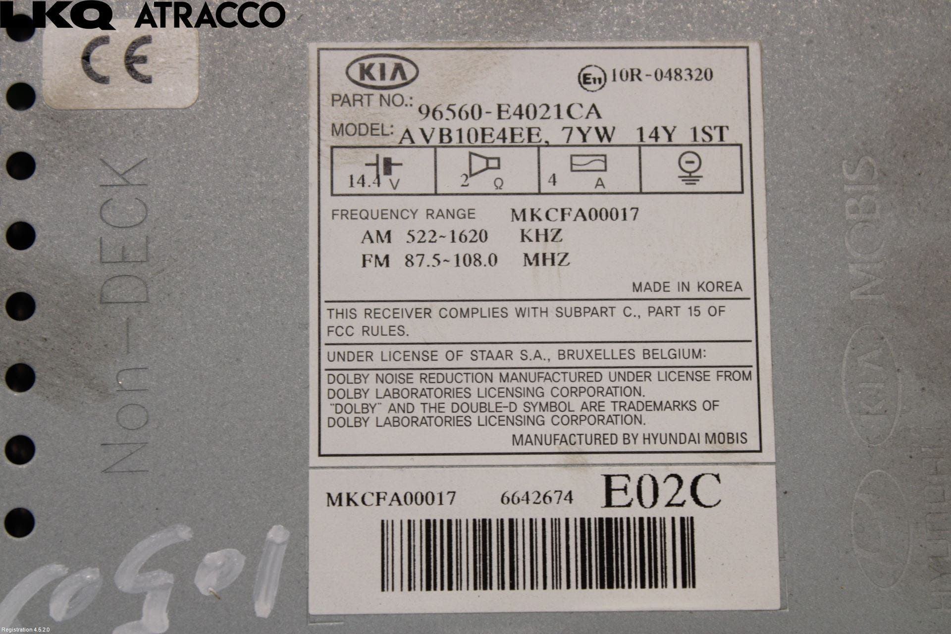 Kia SOUL 09- Stereo Radio