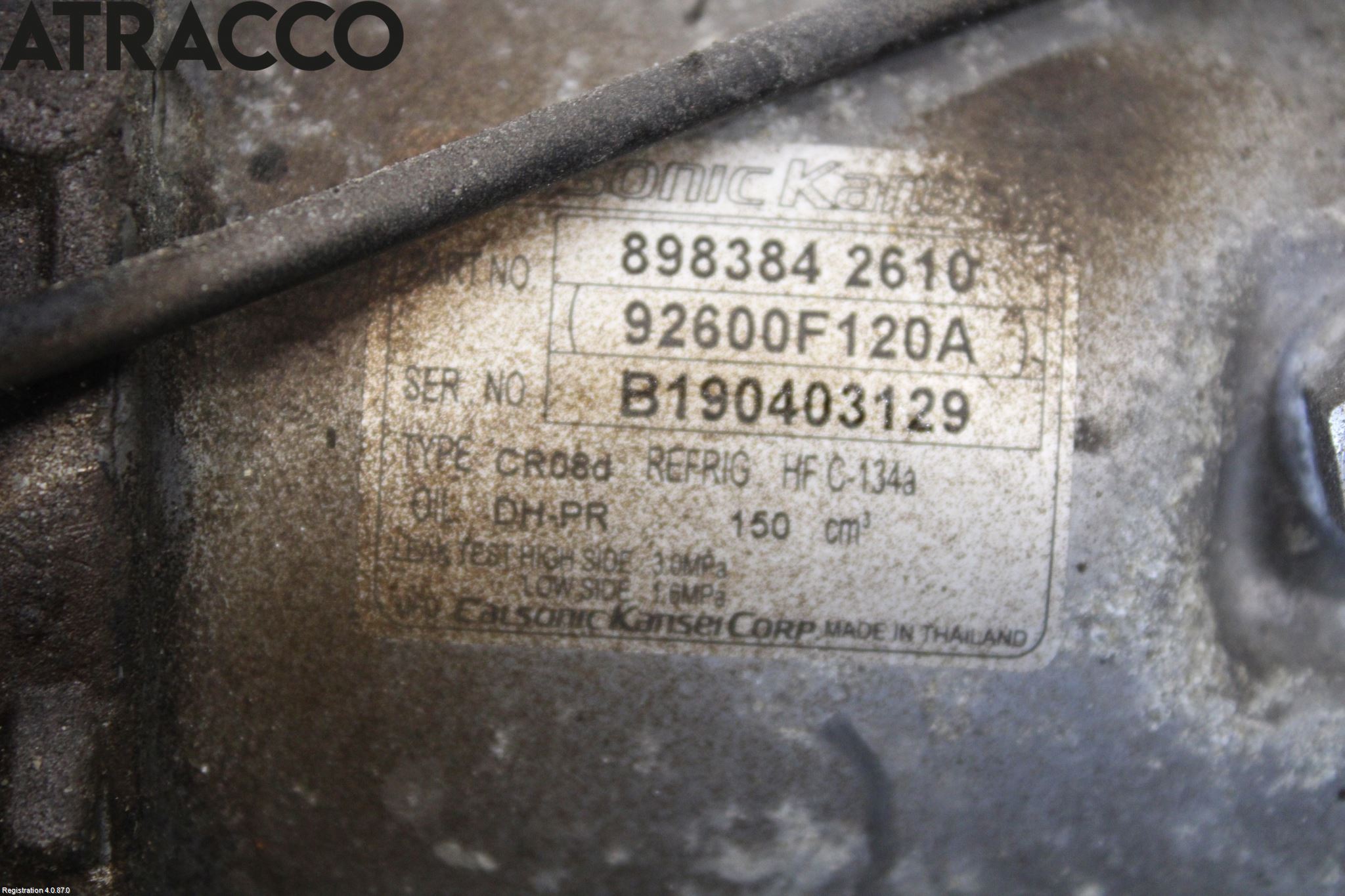 Isuzu D-MAX Varme Ac Kompressor