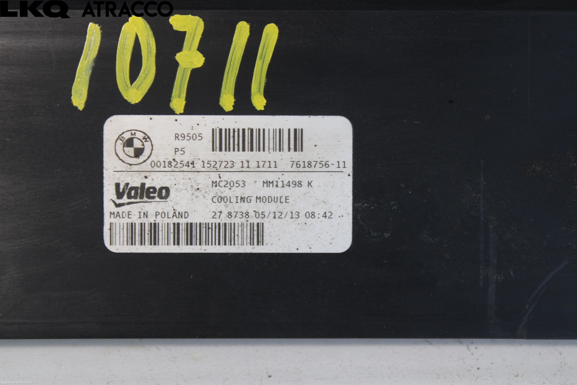 BMW 5 F10/F11/F18 09-17 Radiator Feste - Ramme - Bjelk