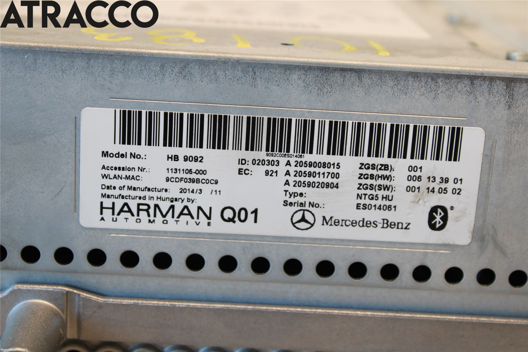 Mercedes-Benz MB C-KLASS (W205) 14-21 Stereo Radio Med Cd