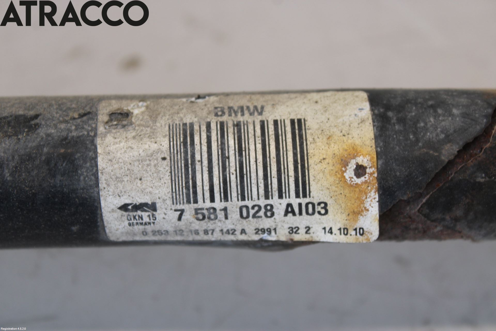 BMW 5 F10/F11/F18 09-17 Drivaksel Bak Kompl Høyre