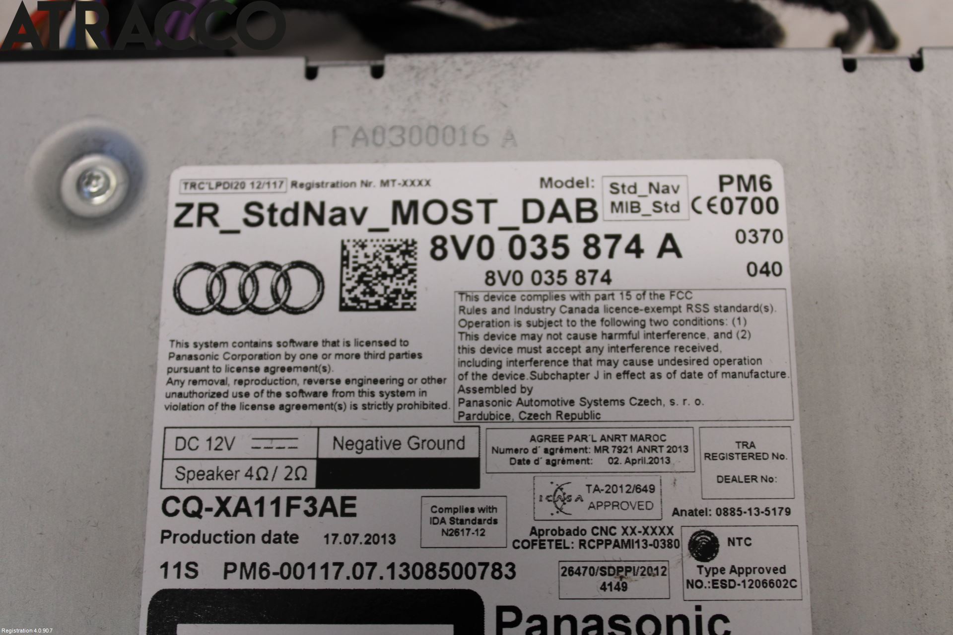 Audi A3/S3 05-13 Stereo Radio Med Cd