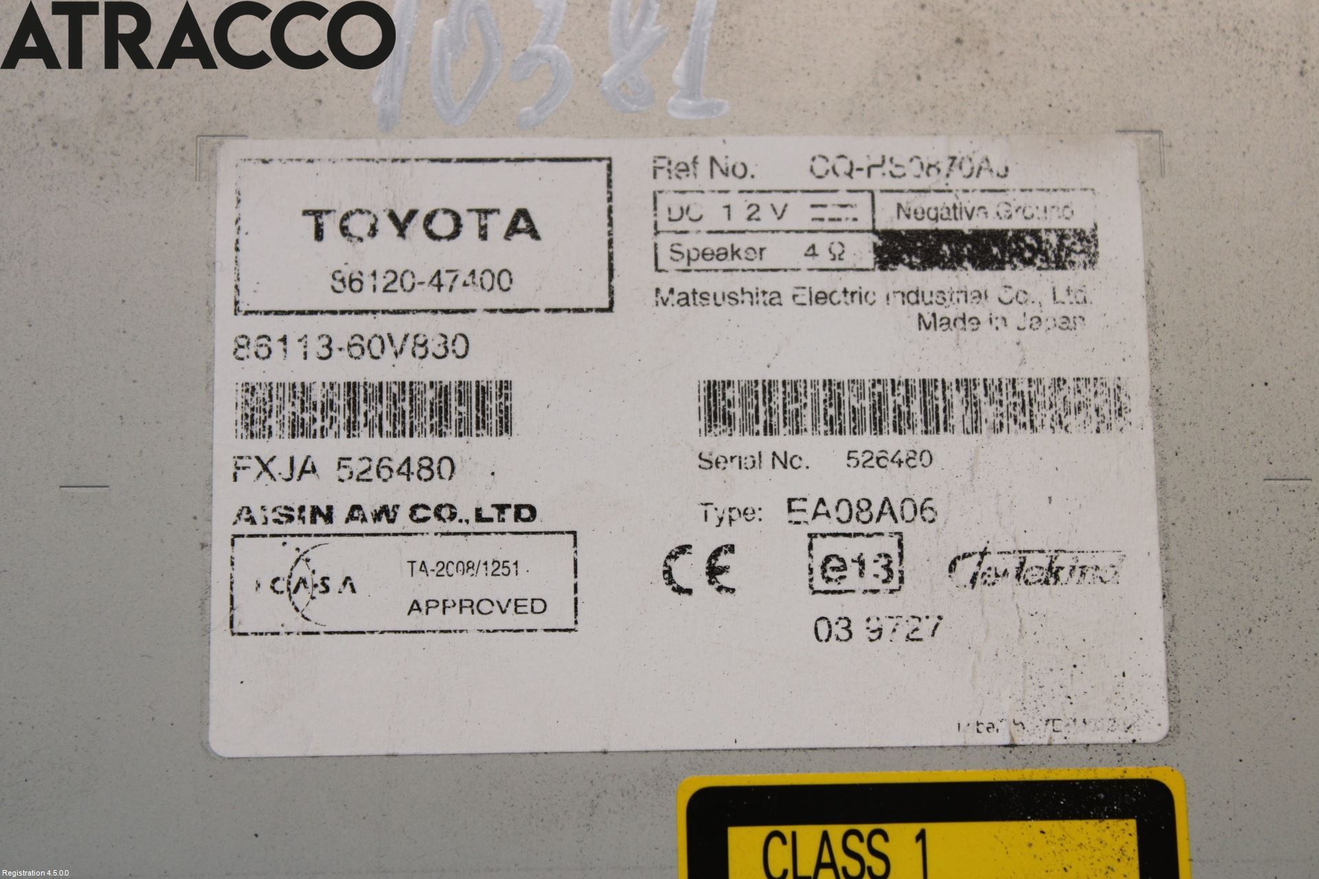 Toyota PRIUS ZVW30 09-20 Stereo Radio