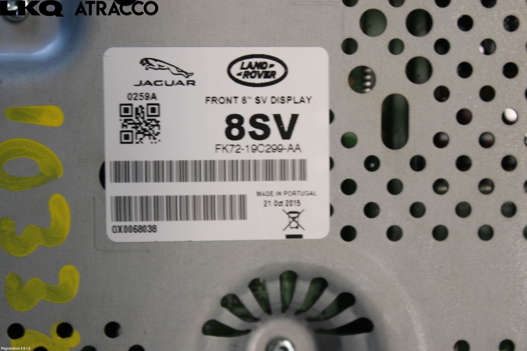 Jaguar XE (X760) 15-24 Multifunktionsdisplay