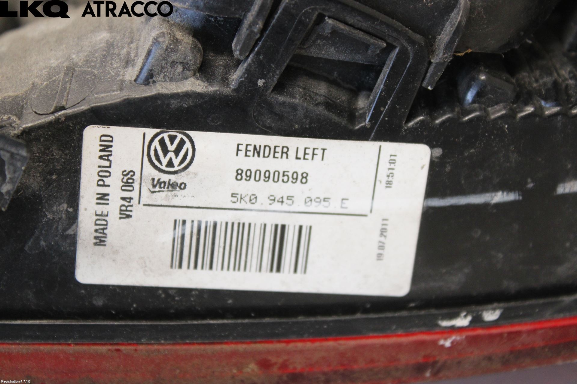 Volkswagen VW GOLF VI 09-13 Baklykt Venstre