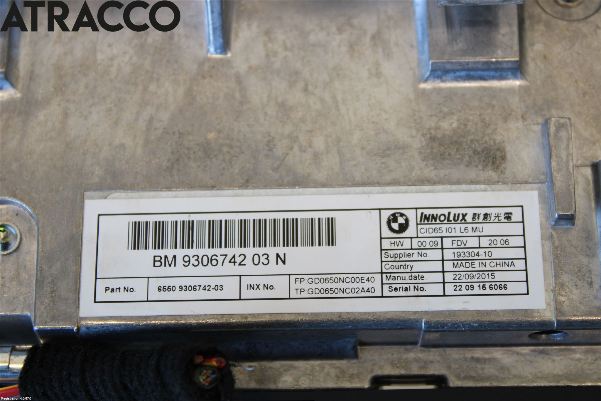 BMW i3 I01 13-22 Multifunktionsdisplay