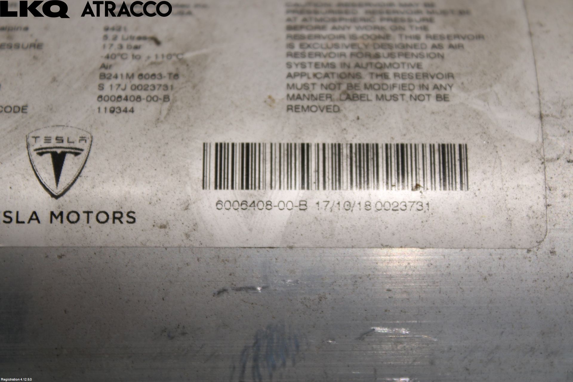 Tesla MODEL S 13- Nivå/Lufrfrändring Trycktank