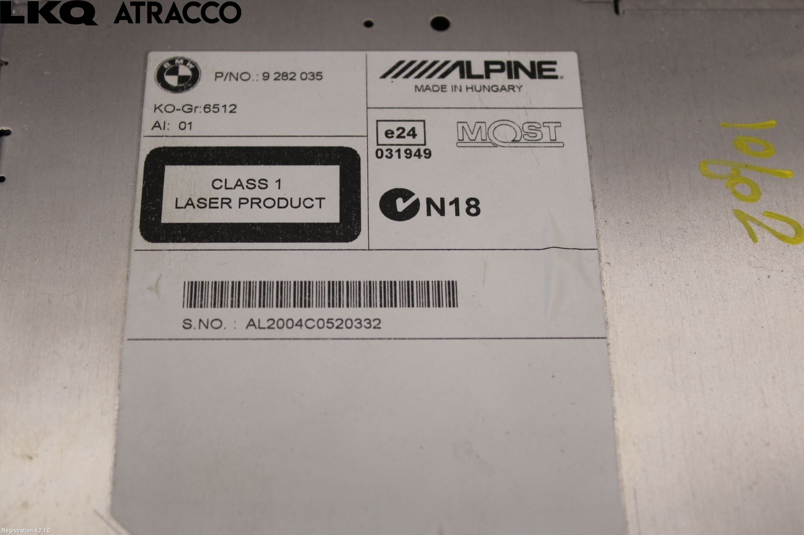 BMW 3 F30/F31/F80 12-19 Stereo Radio Med Cd