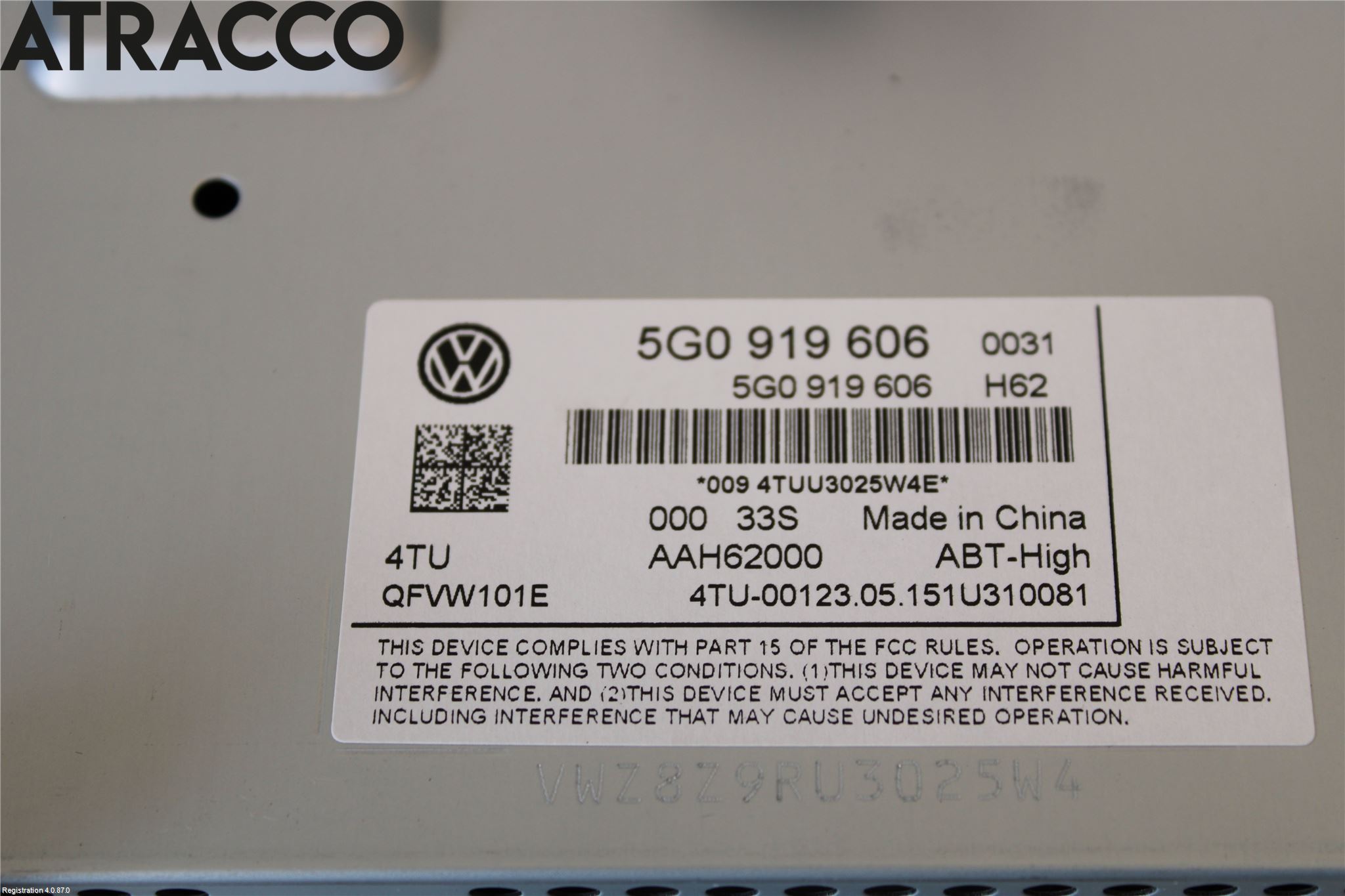 Volkswagen VW GOLF / E-GOLF VII 13-20 Multifunktionsdisplay