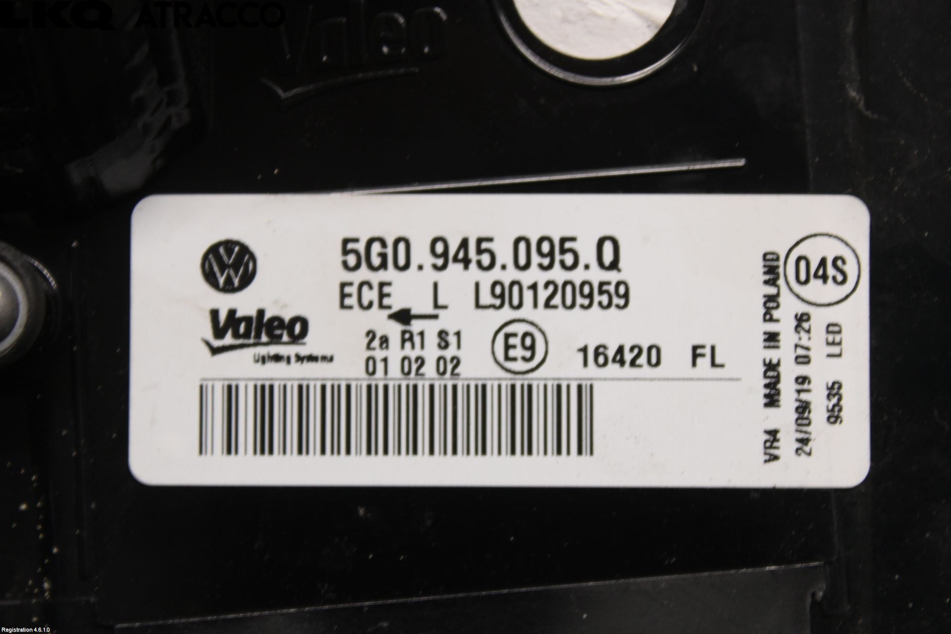 Volkswagen VW GOLF / E-GOLF VII 13-20 Baklykt Venstre