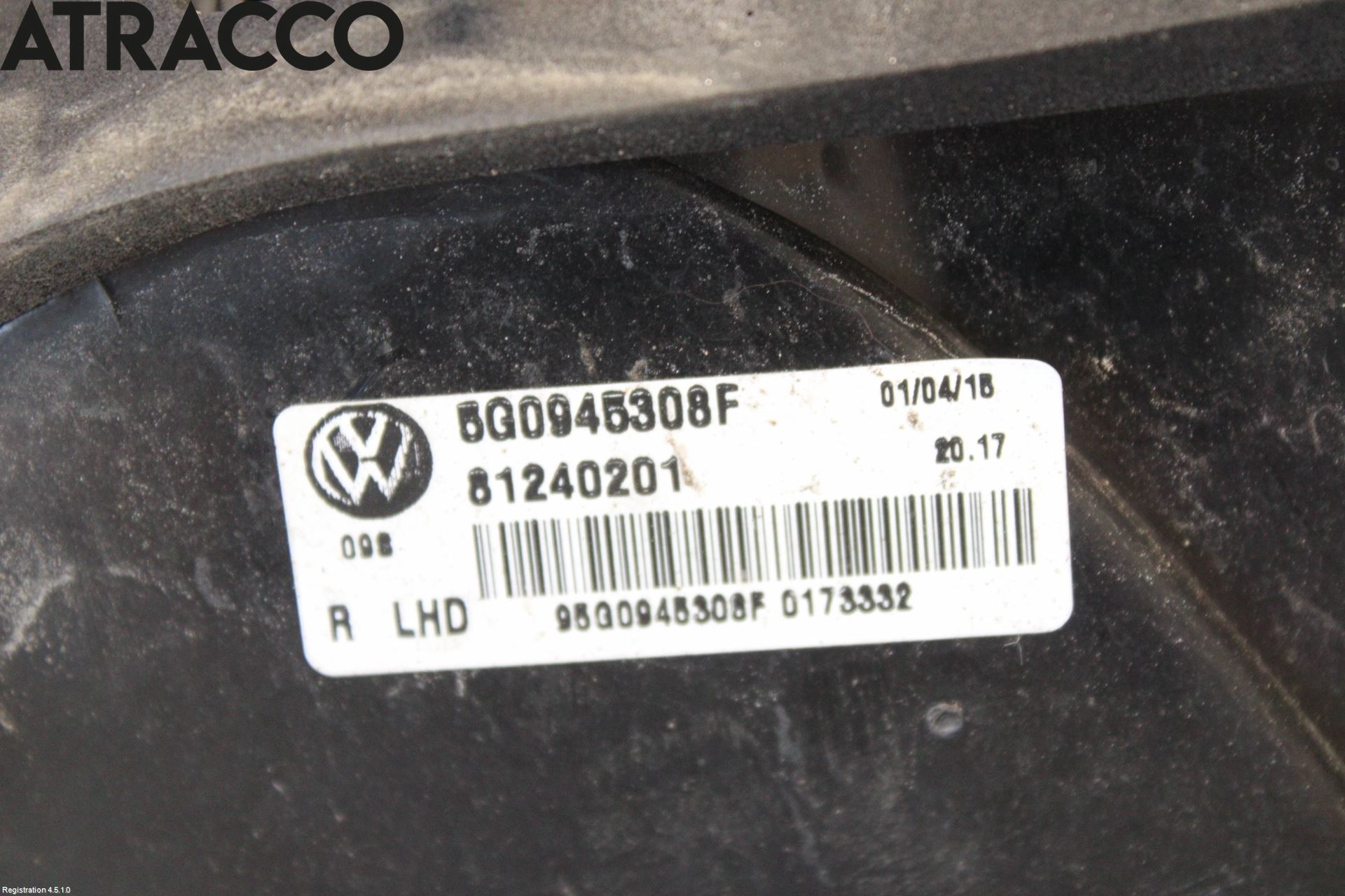 Volkswagen VW GOLF / E-GOLF VII 13-20 Baklykt Høyre  På Luke(Indre)