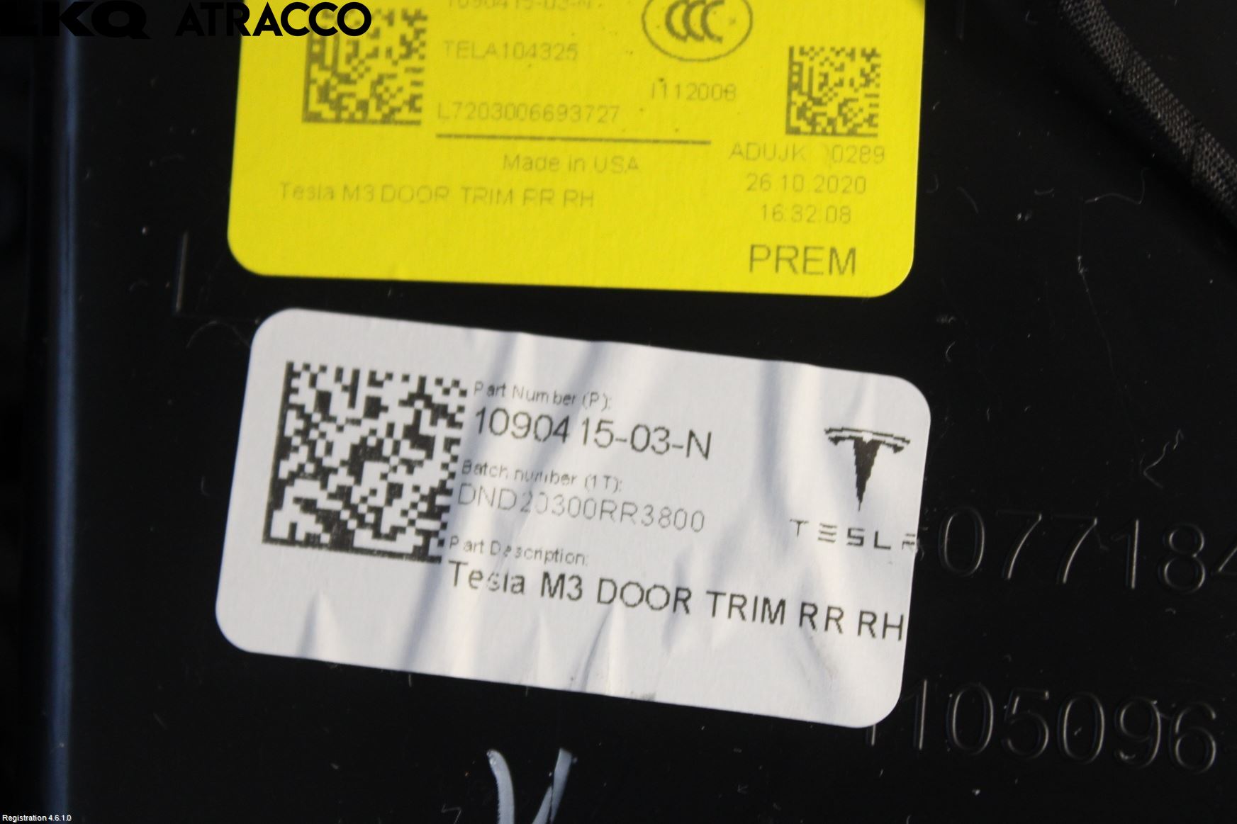 Tesla MODEL 3 17- Innr Dørtrekk Høyre