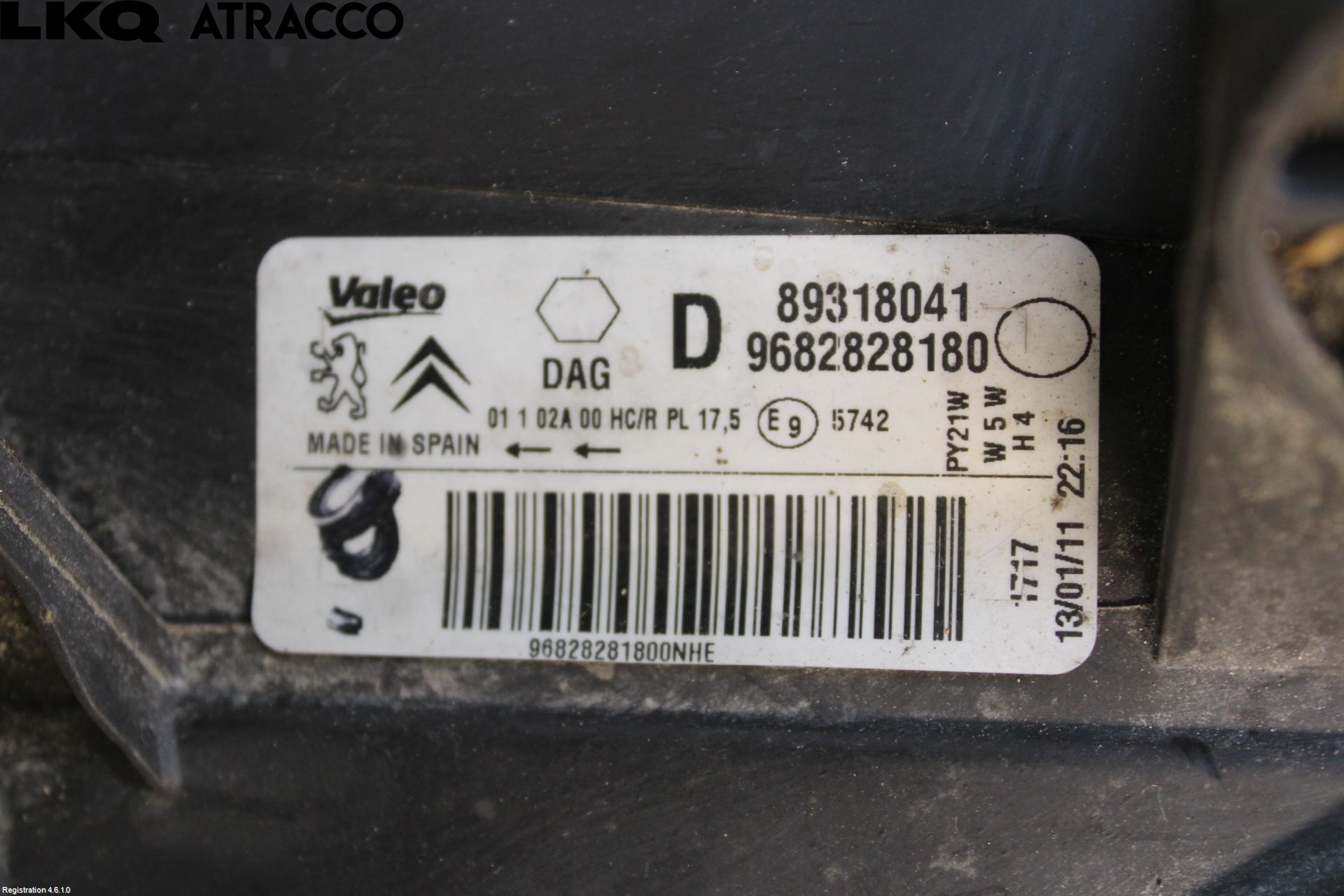 Citroen BERLINGO 08-18 Frontlykt Høyre