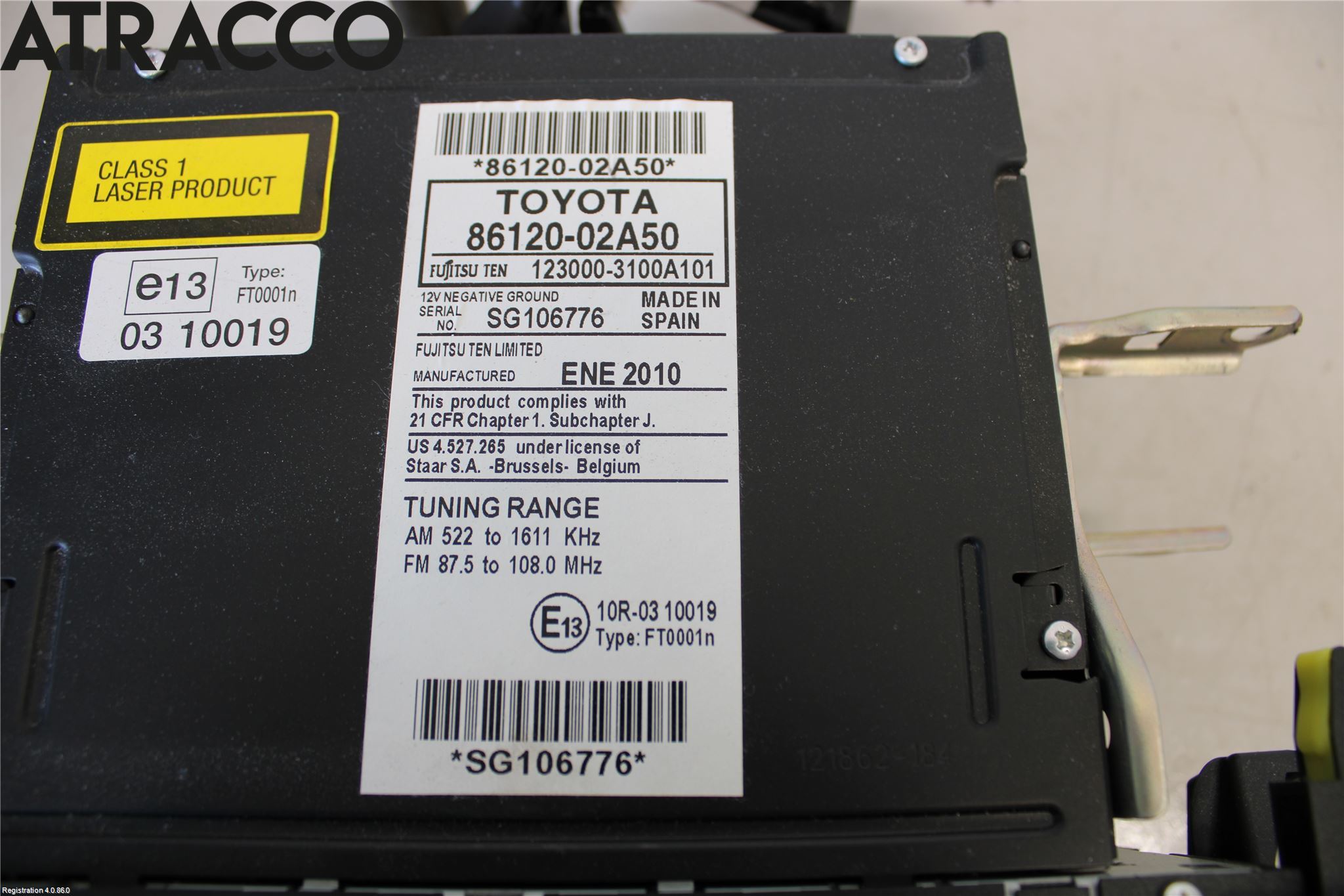 Toyota AURIS 10-12 Stereo Radio Med Cd