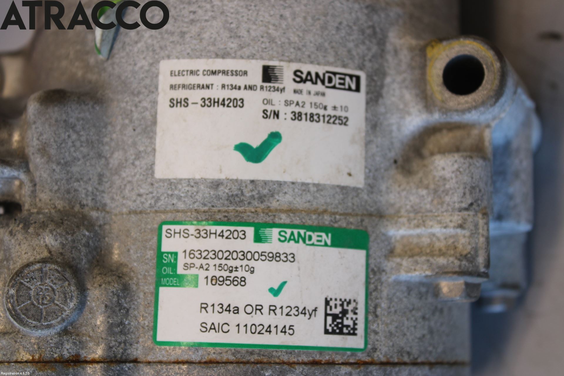 MG ZS EV 20- Varme Ac Kompressor