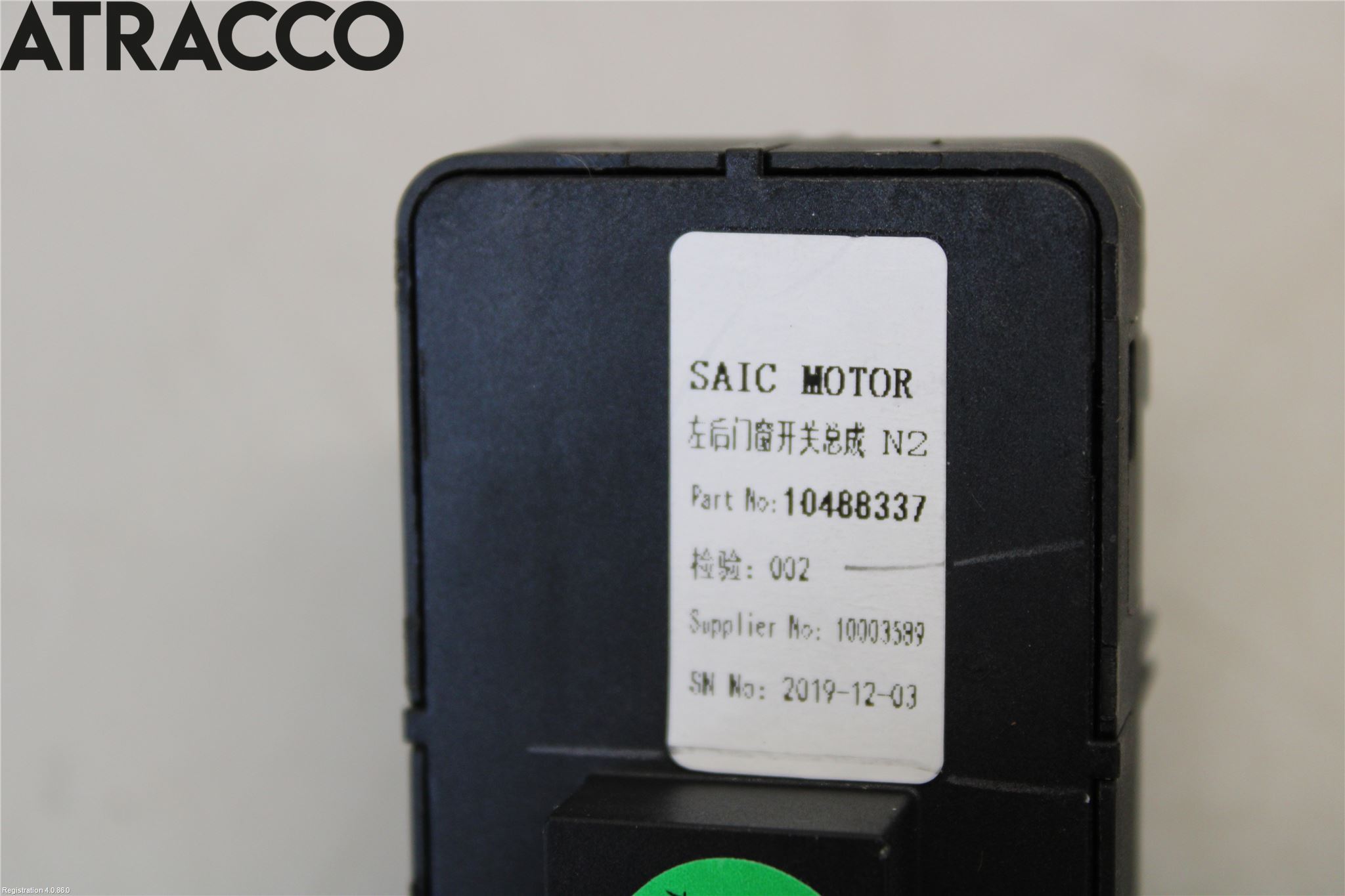 MG ZS EV 20- Bryter Vindusheis